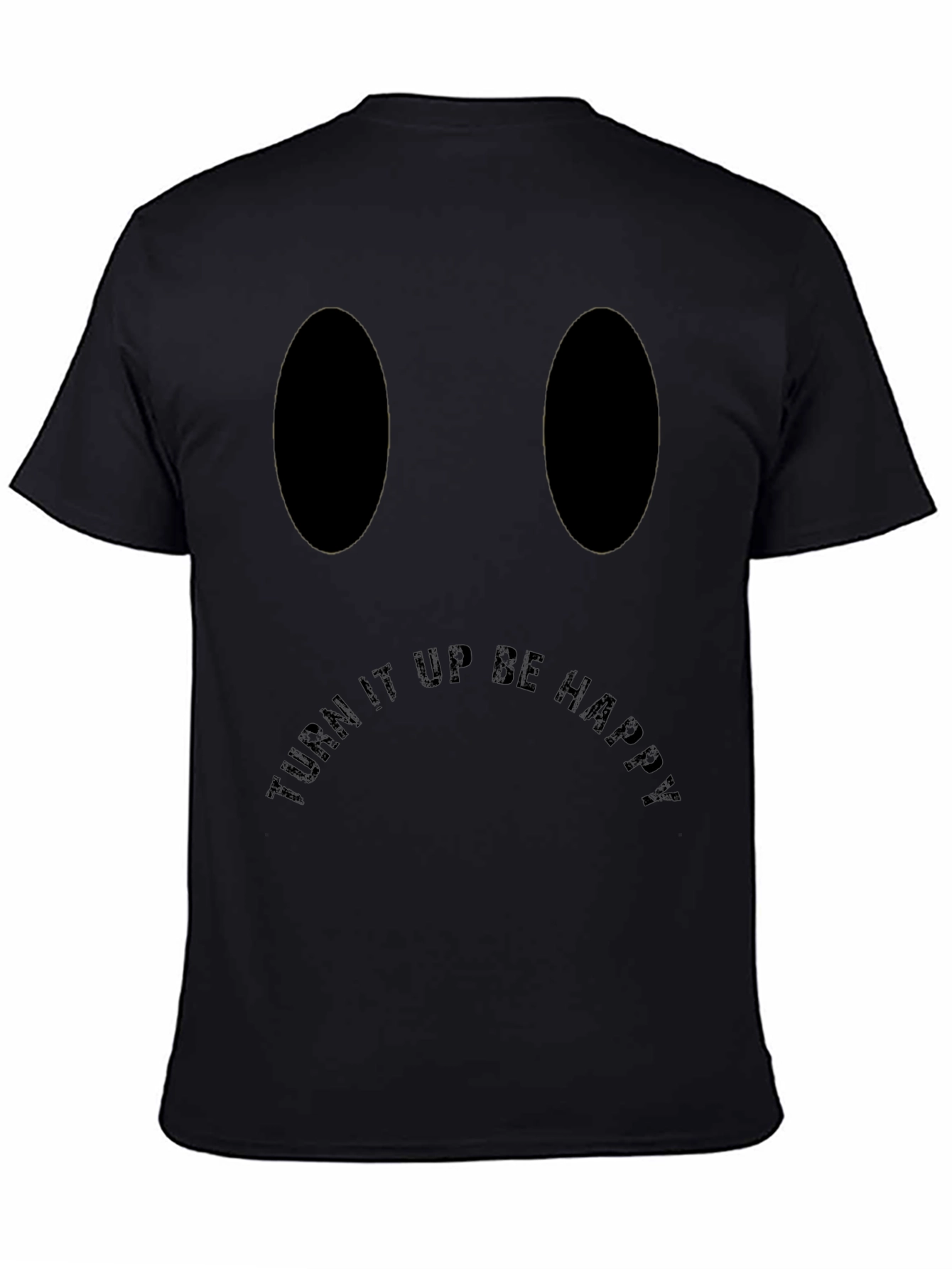Turn It Up Be Happy Black Graphic Tee