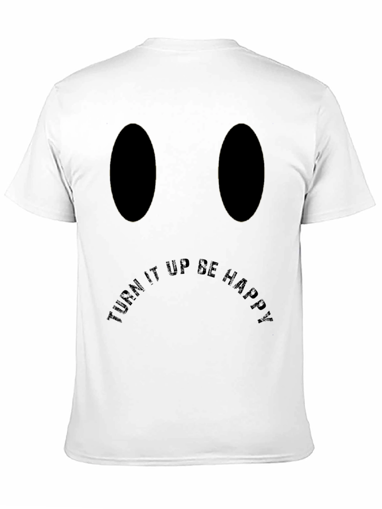Turn It Up Be Happy Black Graphic Tee