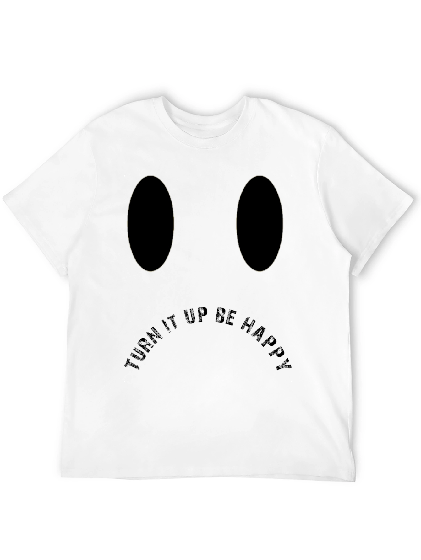 Turn It Up Be Happy Black Graphic Tee