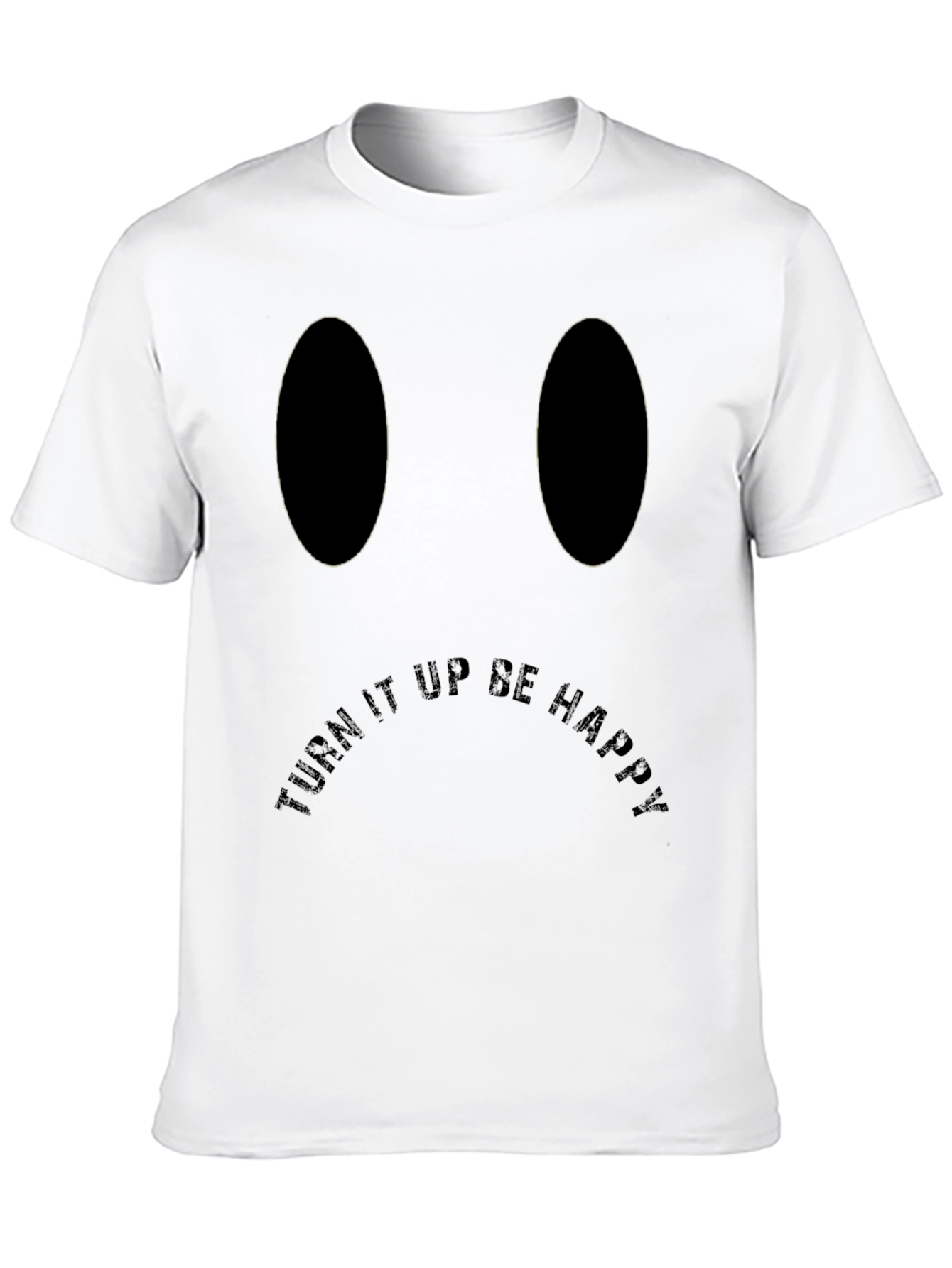 Turn It Up Be Happy Black Graphic Tee