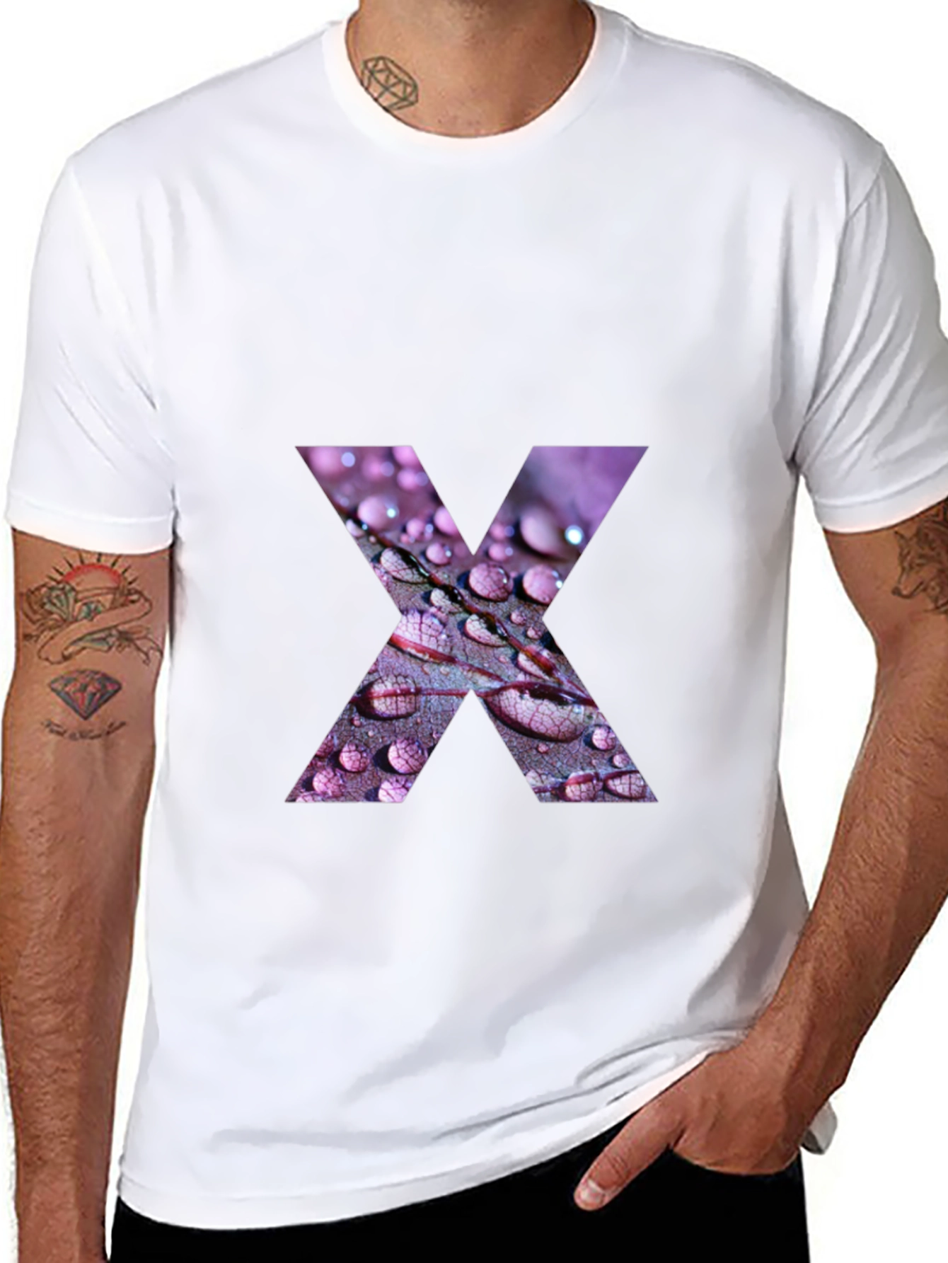 Abstract X Graphic Tee - Stylish Black Cotton T-Shirt