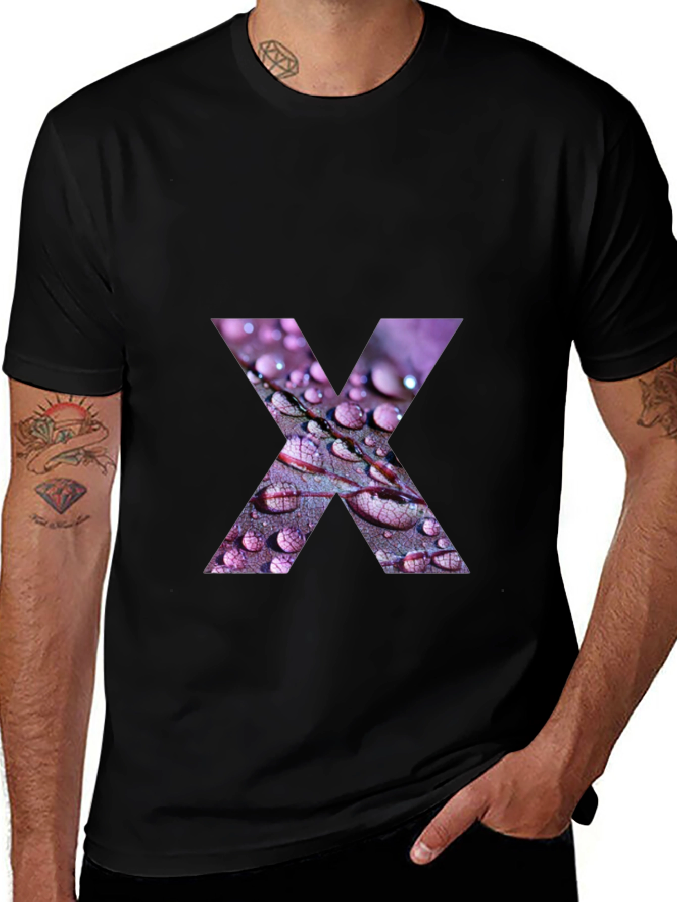 Abstract X Graphic Tee - Stylish Black Cotton T-Shirt