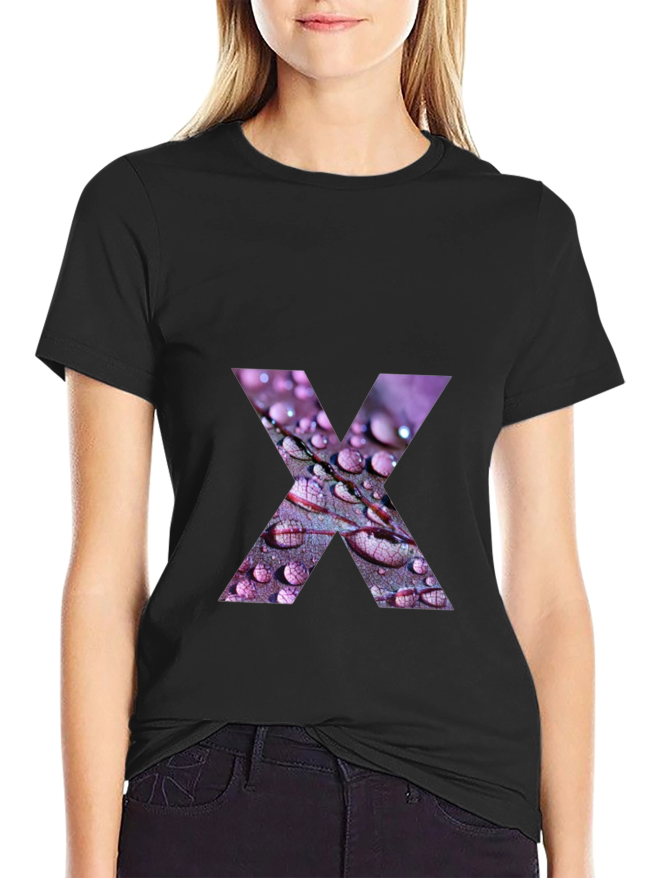 Abstract X Graphic Tee - Stylish Black Cotton T-Shirt