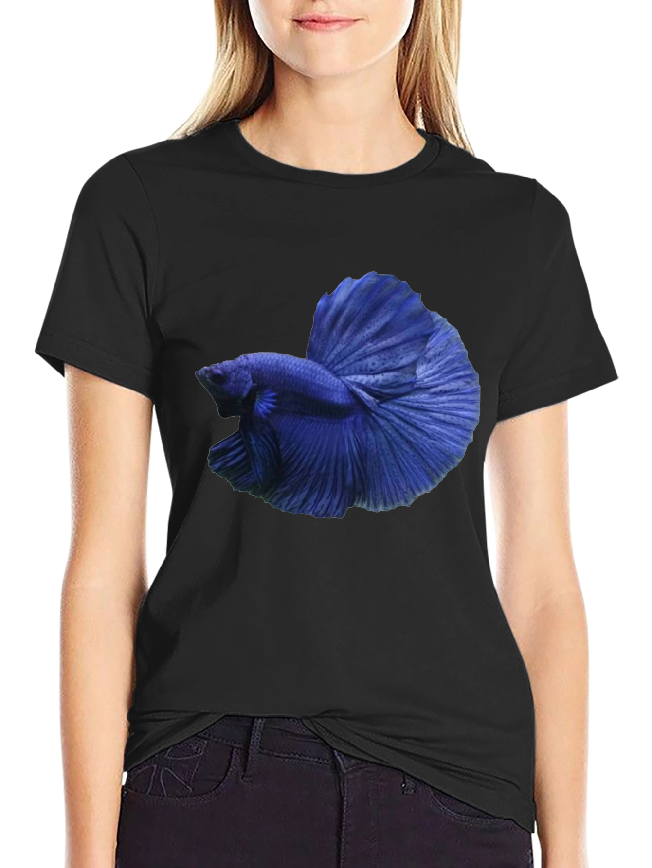 Blue Betta Fish Graphic T-Shirt - Stylish Casual Tee