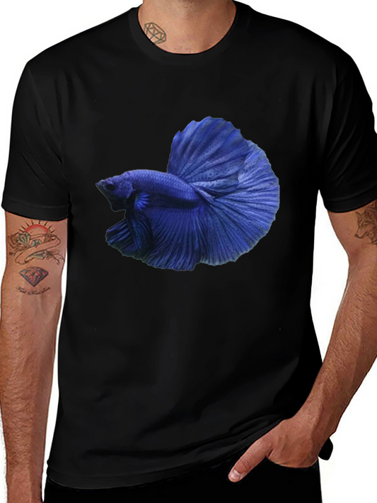 Blue Betta Fish Graphic T-Shirt - Stylish Casual Tee