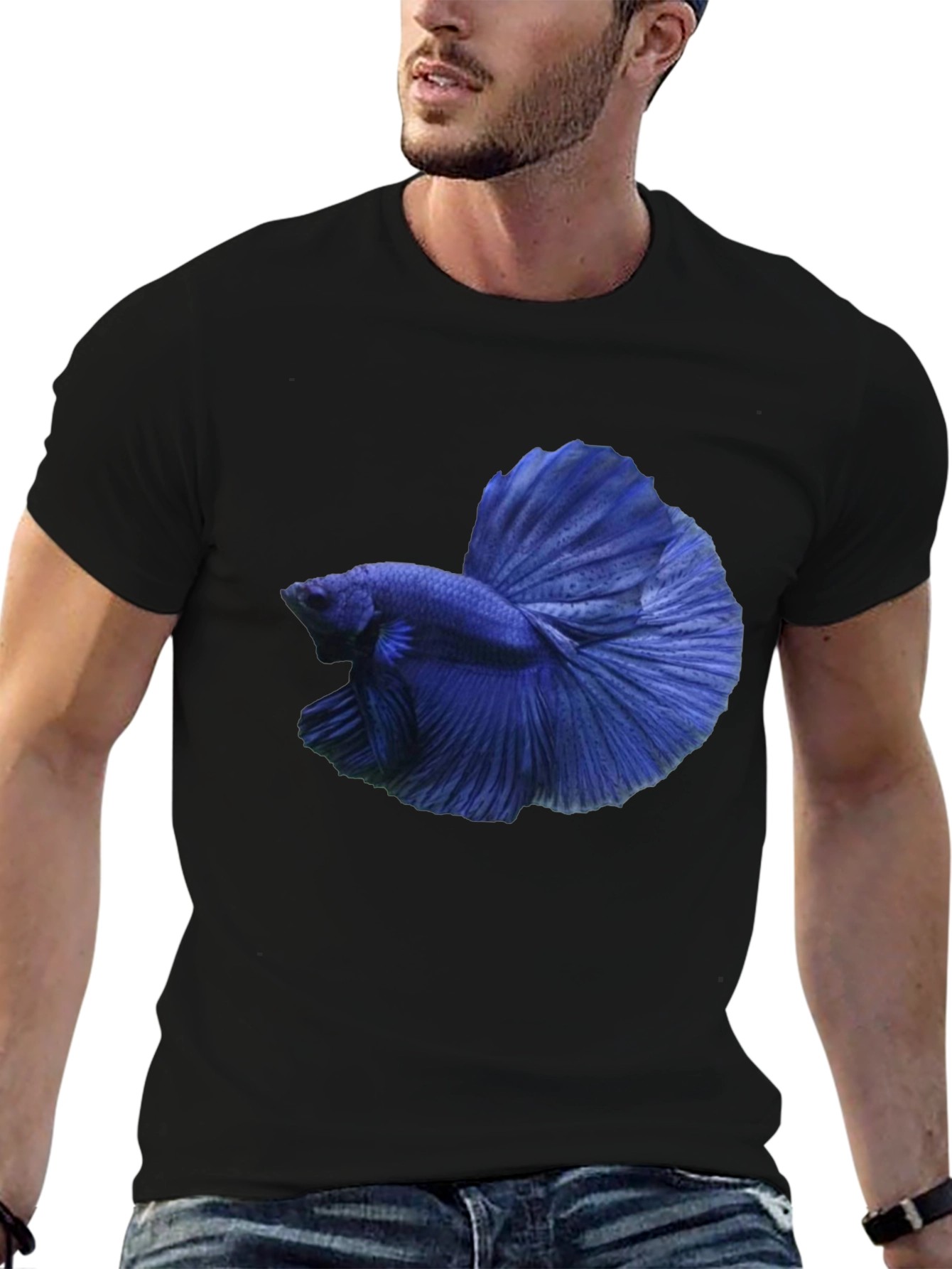Blue Betta Fish Graphic T-Shirt - Stylish Casual Tee