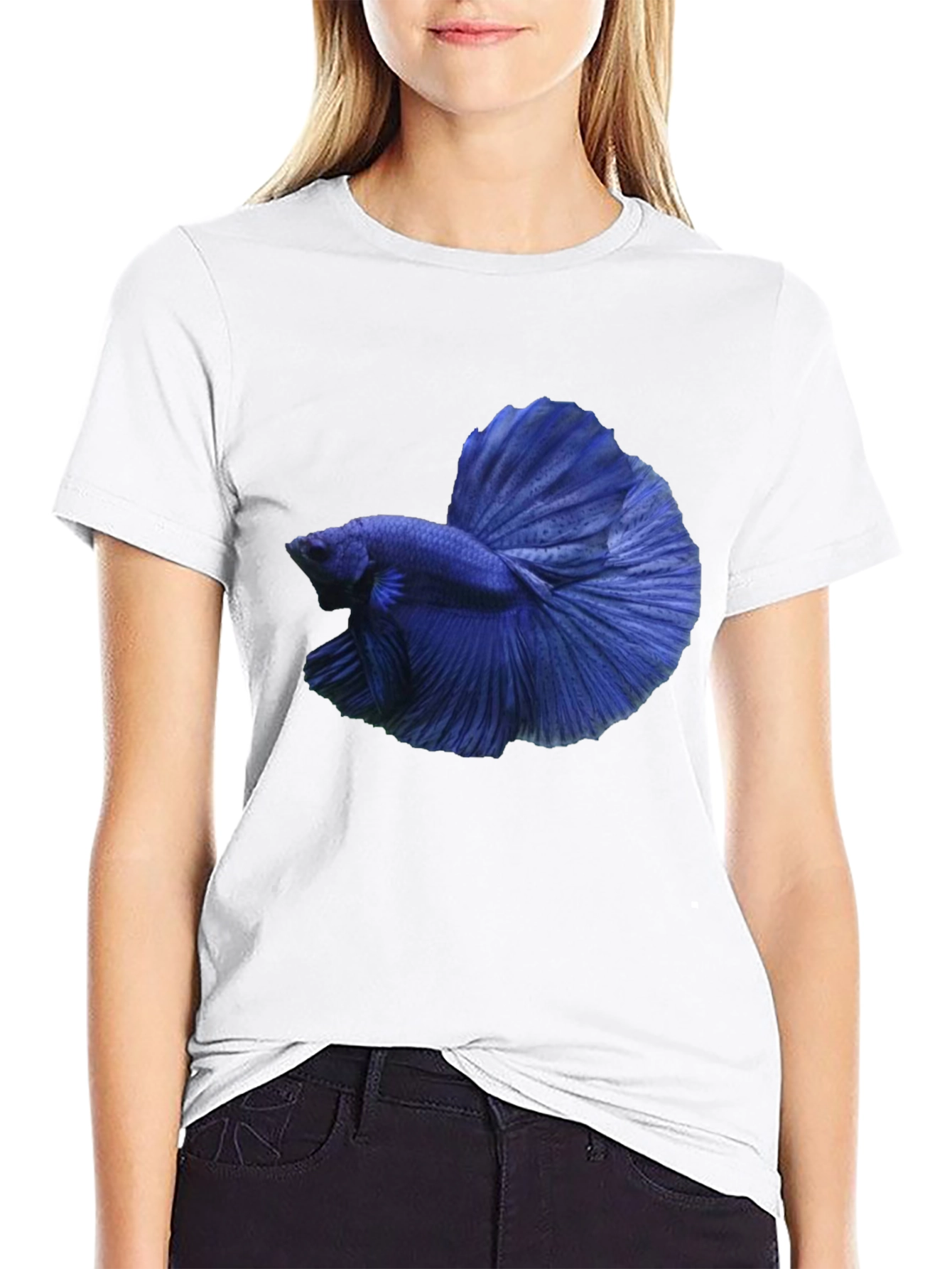 Blue Betta Fish Graphic T-Shirt - Stylish Casual Tee