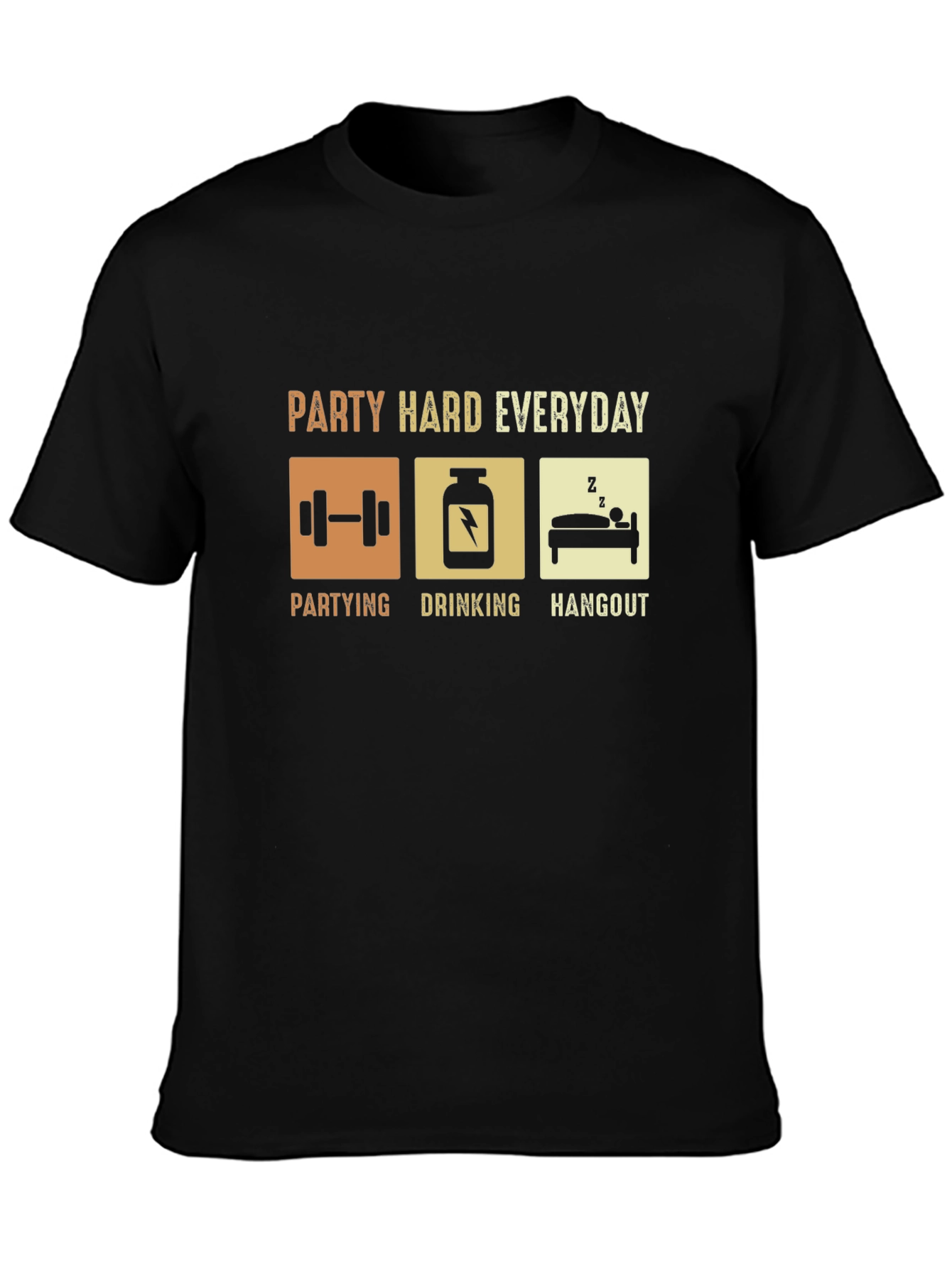 Party Hard Everyday Graphic T-Shirt - Black