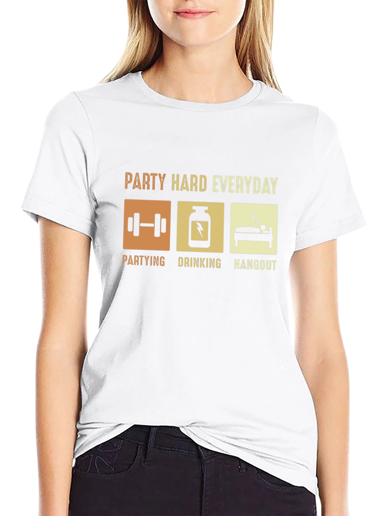 Party Hard Everyday Graphic T-Shirt - Black