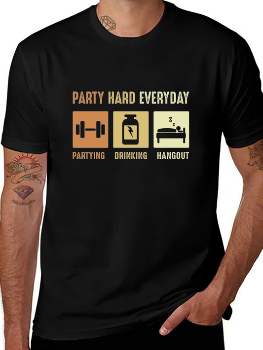 Party Hard Everyday Graphic T-Shirt - Black