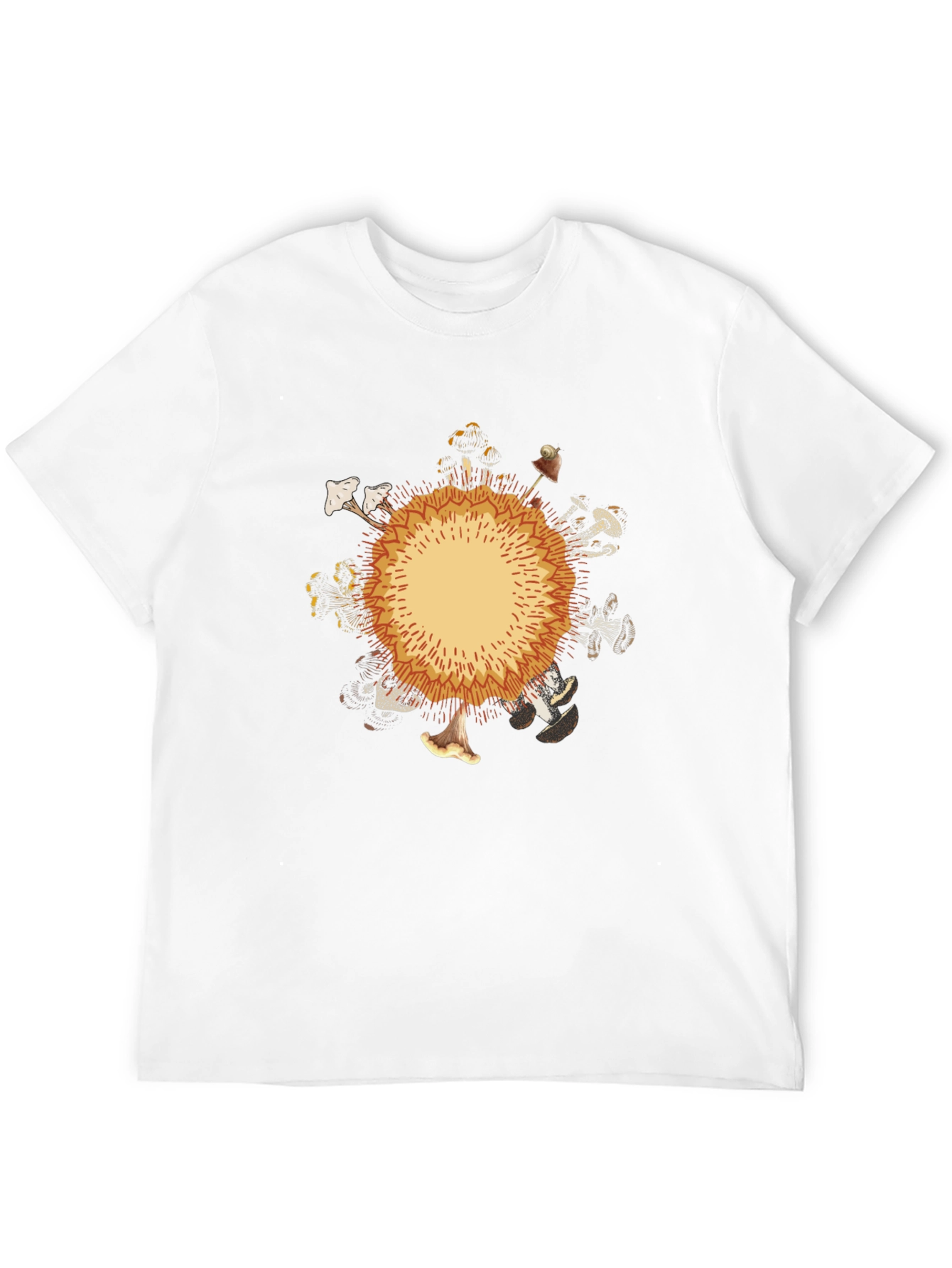 Mushroom Circle Graphic Black T-Shirt