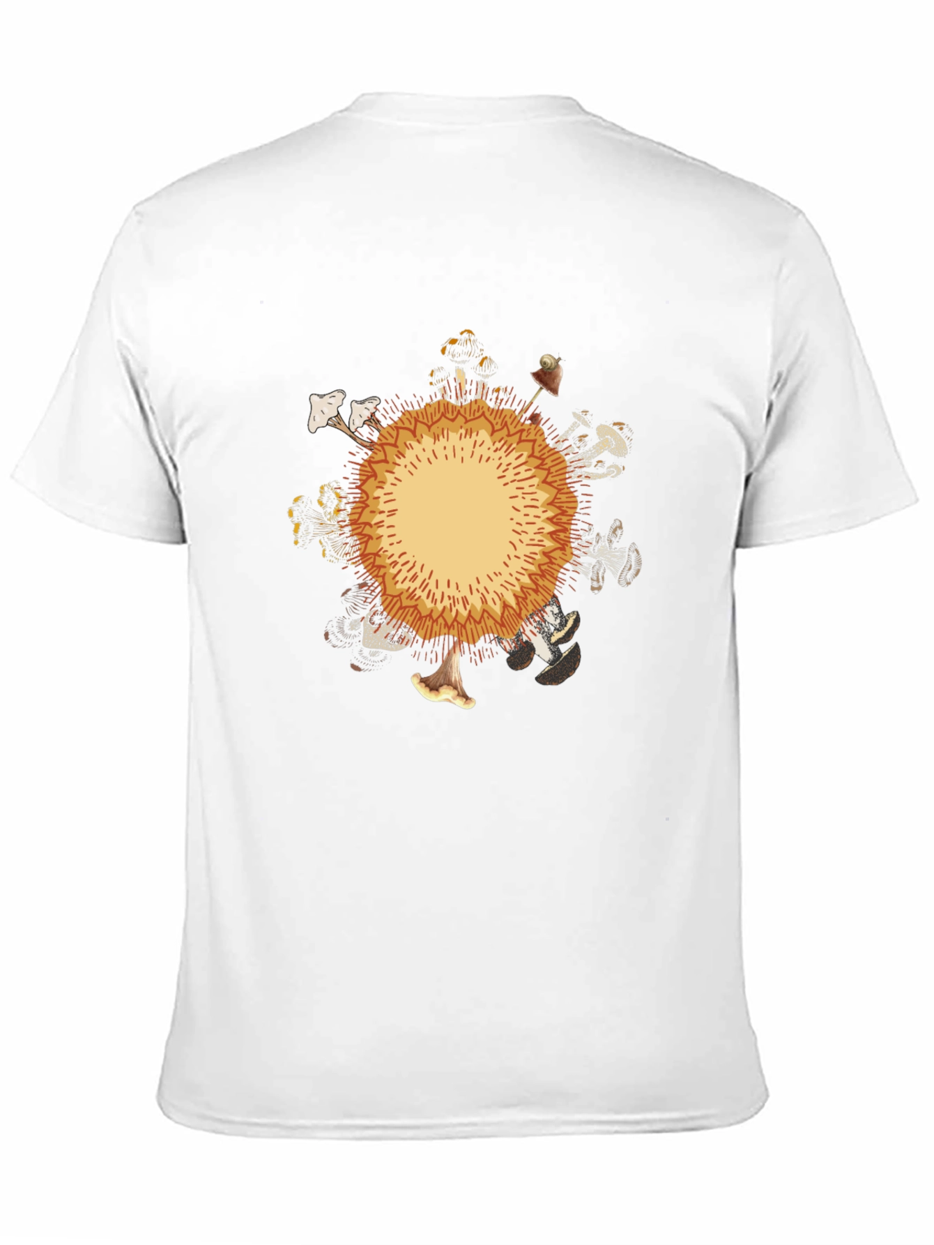 Mushroom Circle Graphic Black T-Shirt
