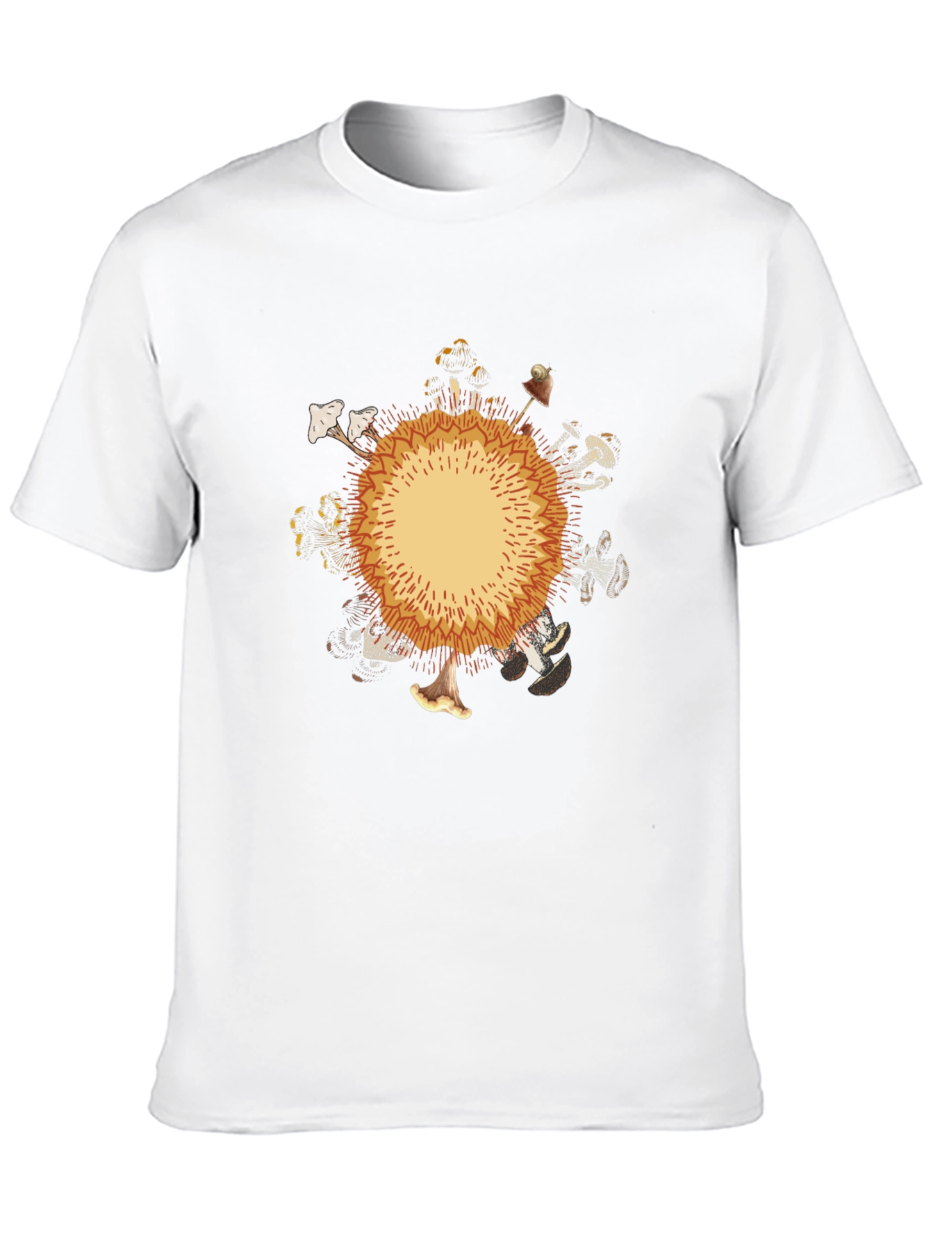 Mushroom Circle Graphic Black T-Shirt