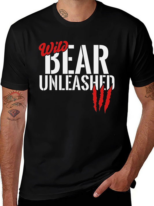 Wild Bear Unleashed Black Graphic Tee