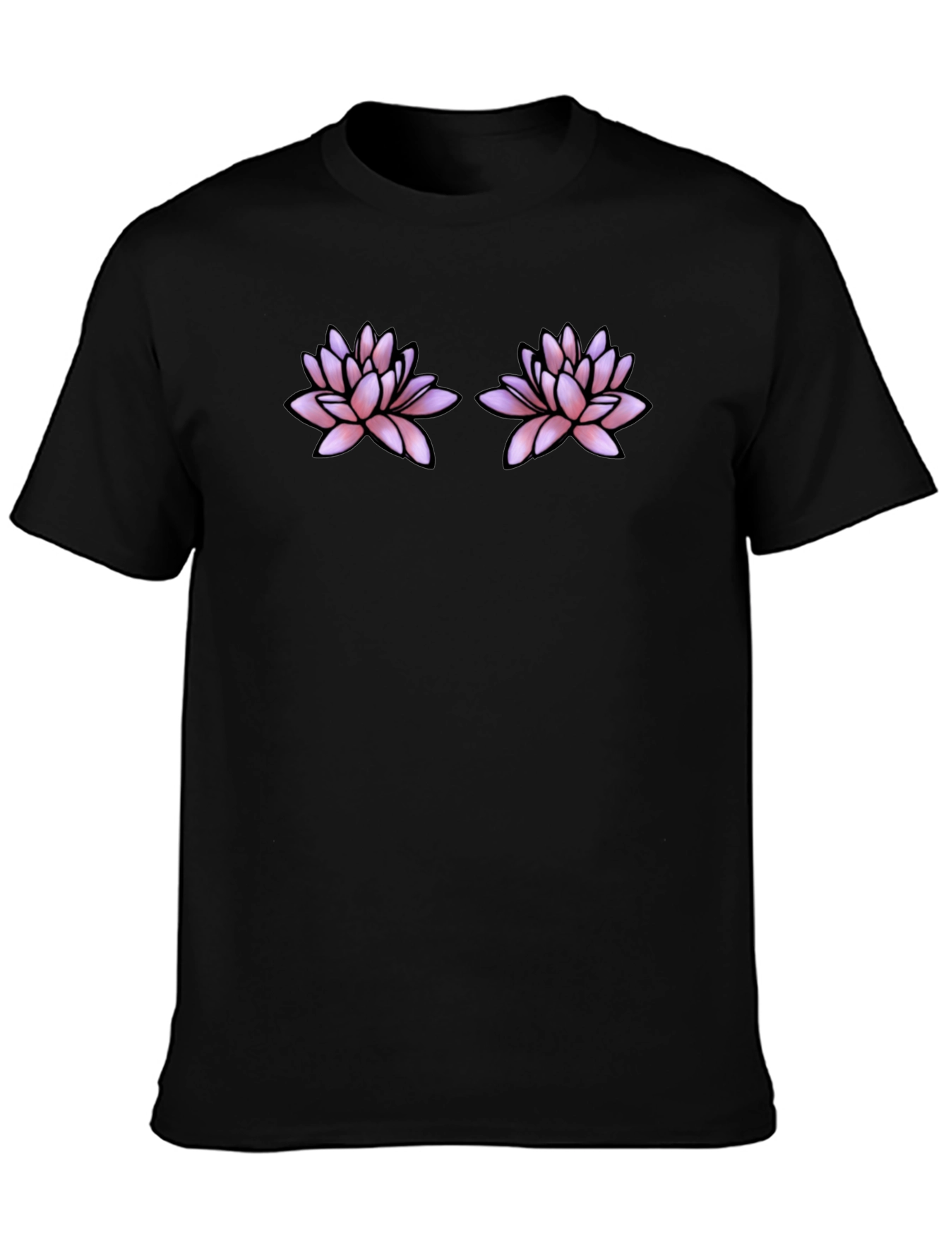 Lotus Flower Black T-Shirt