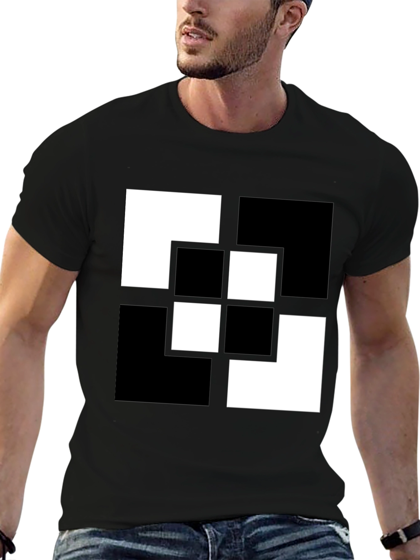 Geometric Black & White Graphic Tee