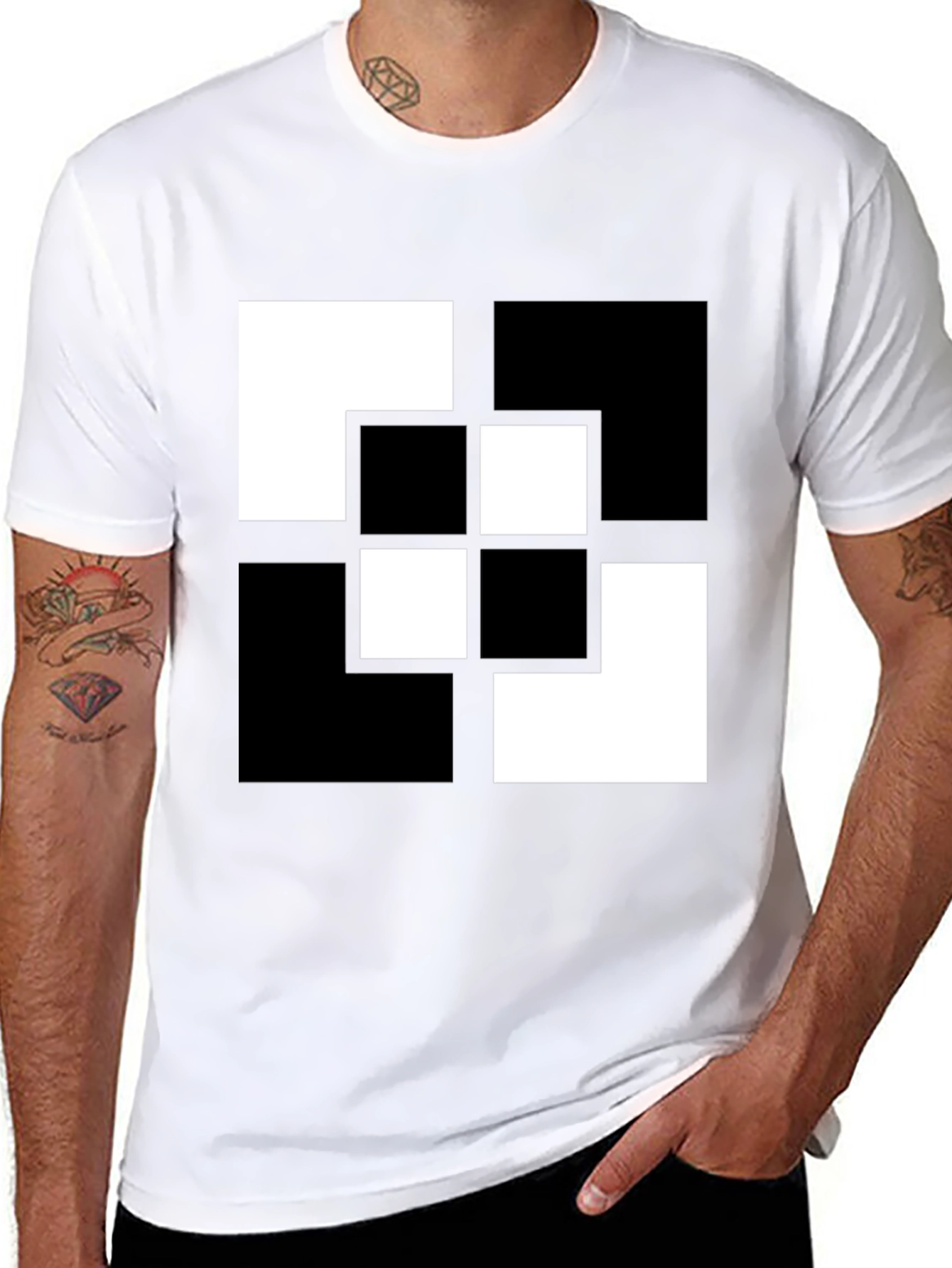 Geometric Black & White Graphic Tee