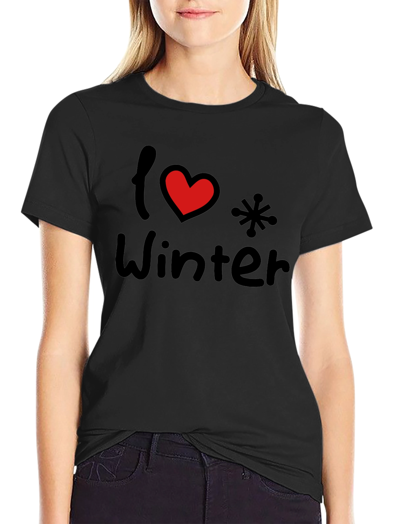 I Heart Winter Black T-Shirt