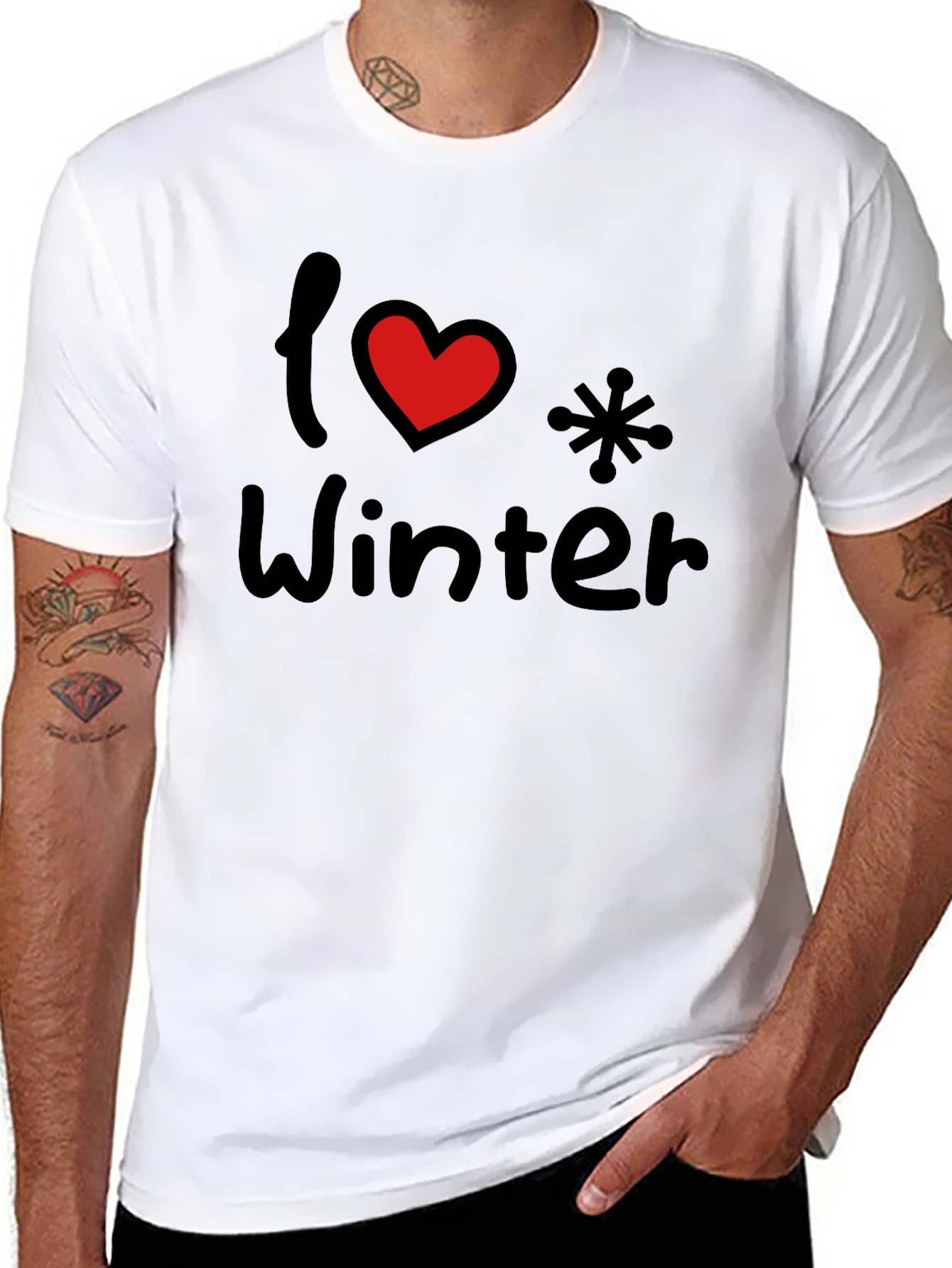 I Heart Winter Black T-Shirt