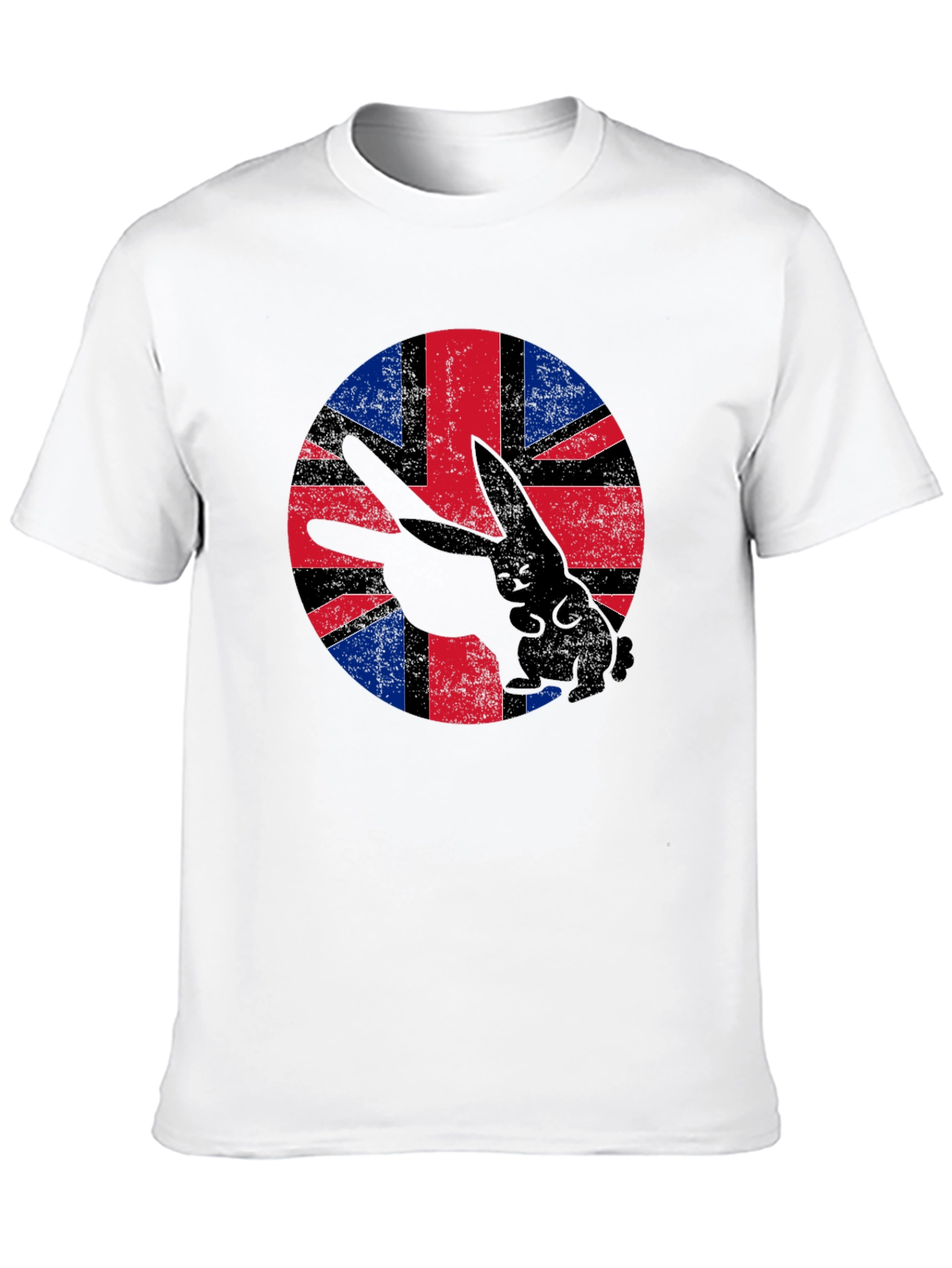 British Flag Rabbit Tee - Unique Graphic Print Shirt