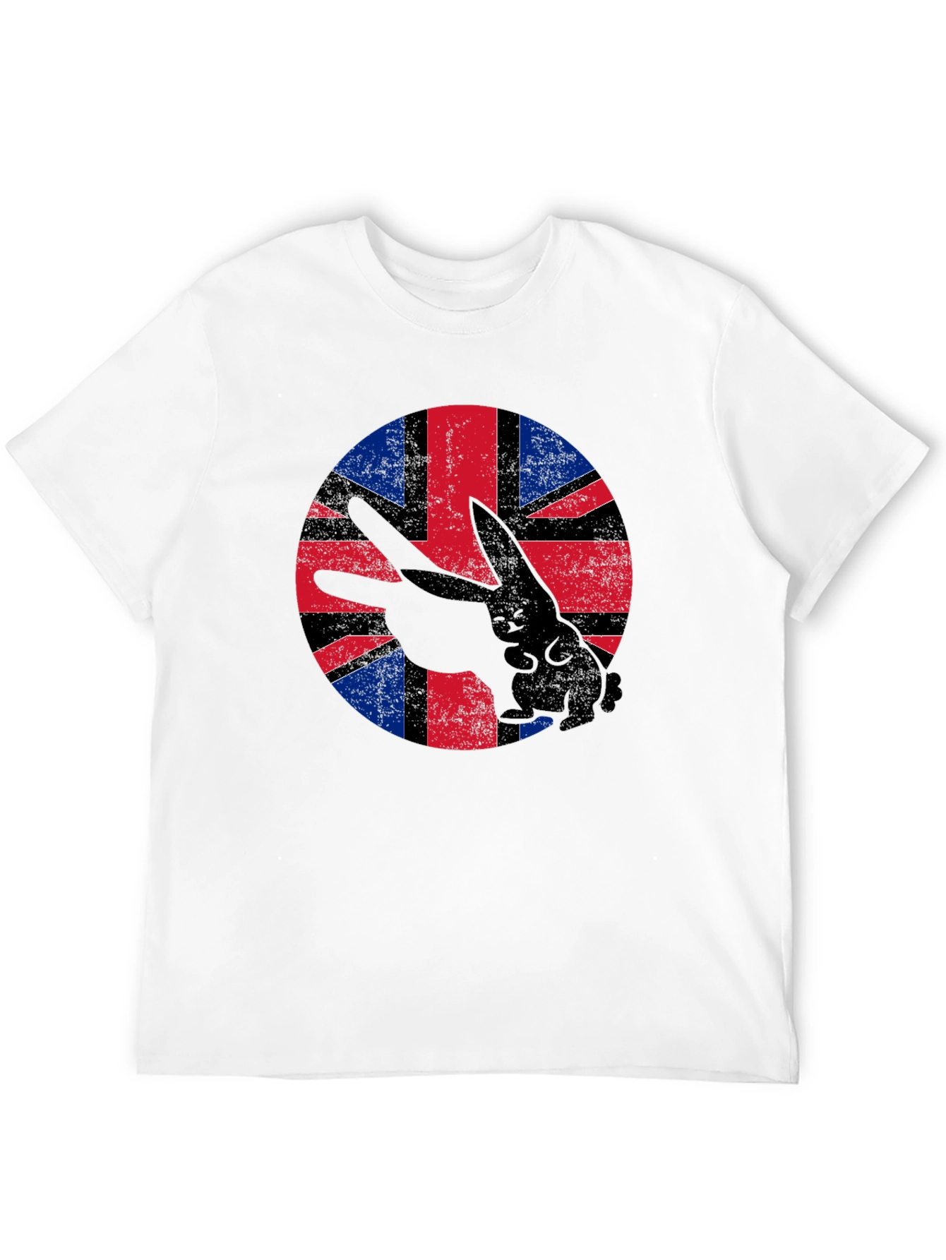 British Flag Rabbit Tee - Unique Graphic Print Shirt