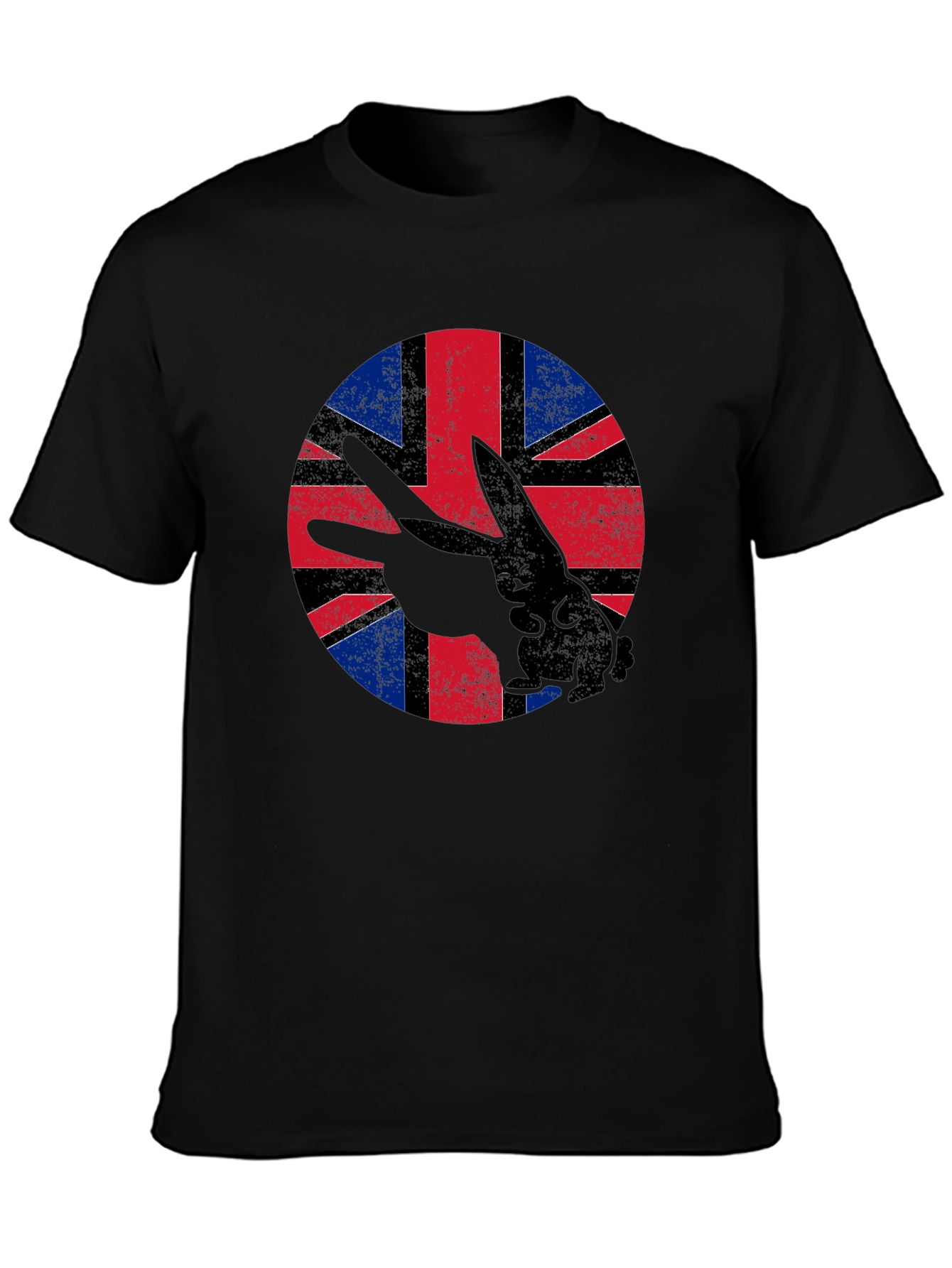 British Flag Rabbit Tee - Unique Graphic Print Shirt