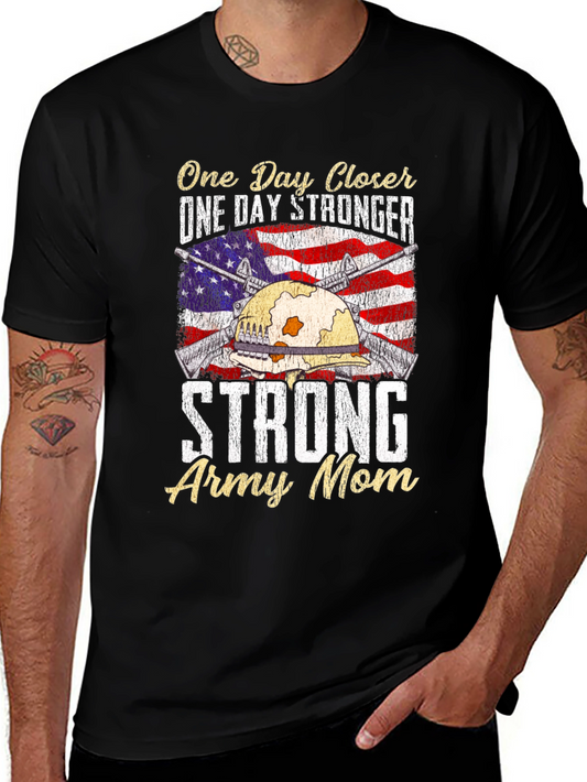 Strong Army Mom T-Shirt - Patriotic Design