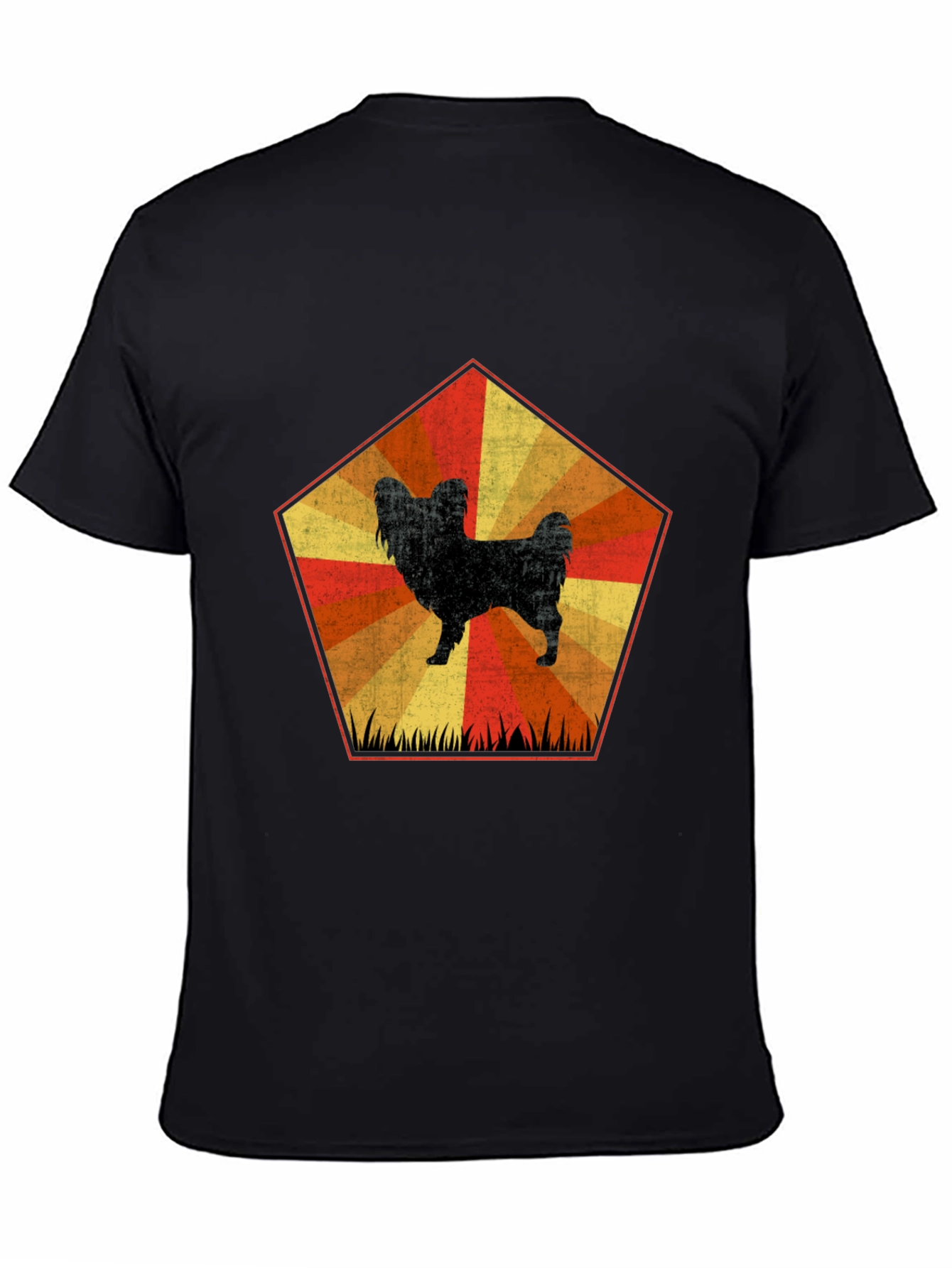 Retro Dog Graphic Tee - Unisex Black T-Shirt