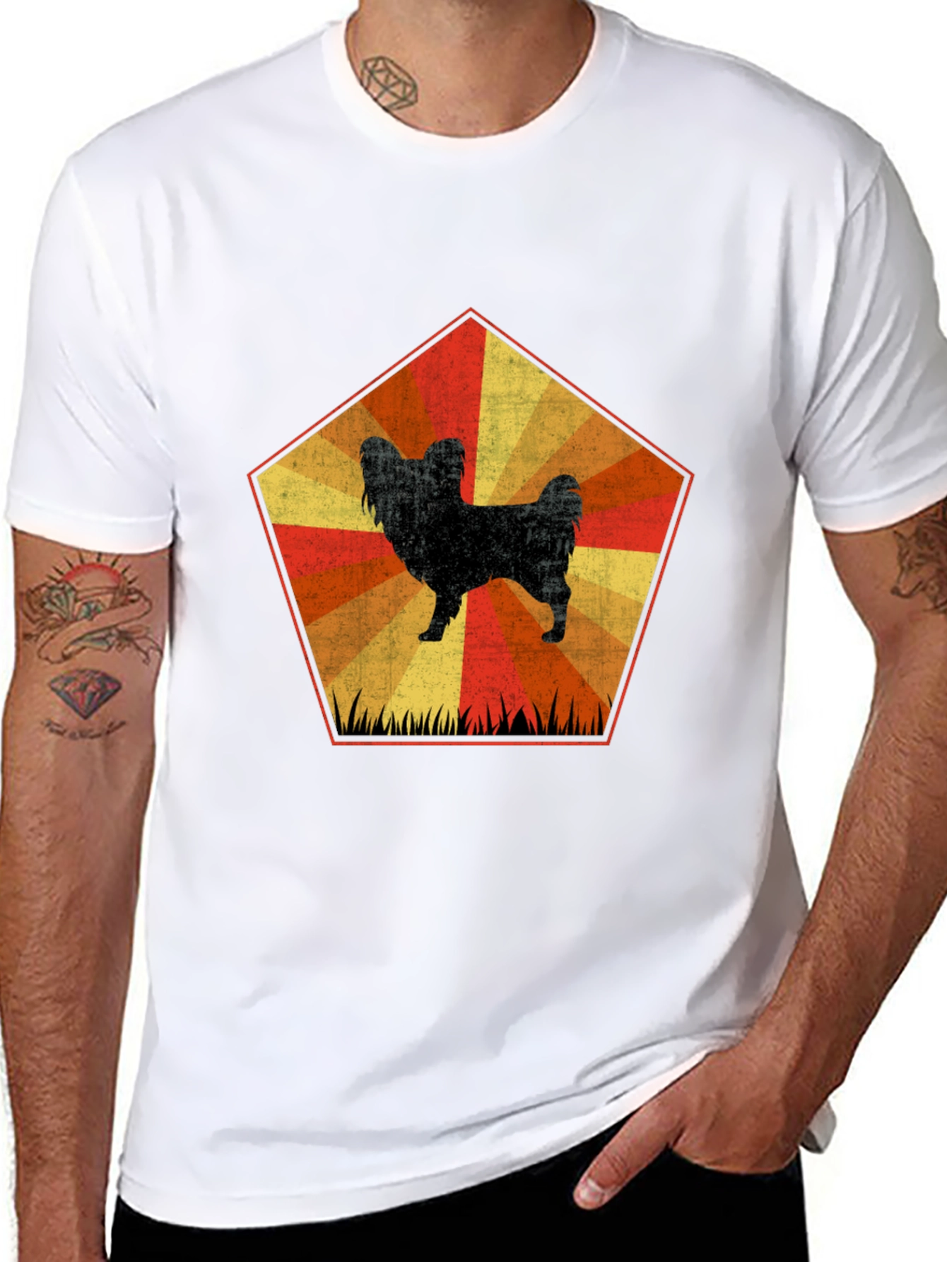 Retro Dog Graphic Tee - Unisex Black T-Shirt