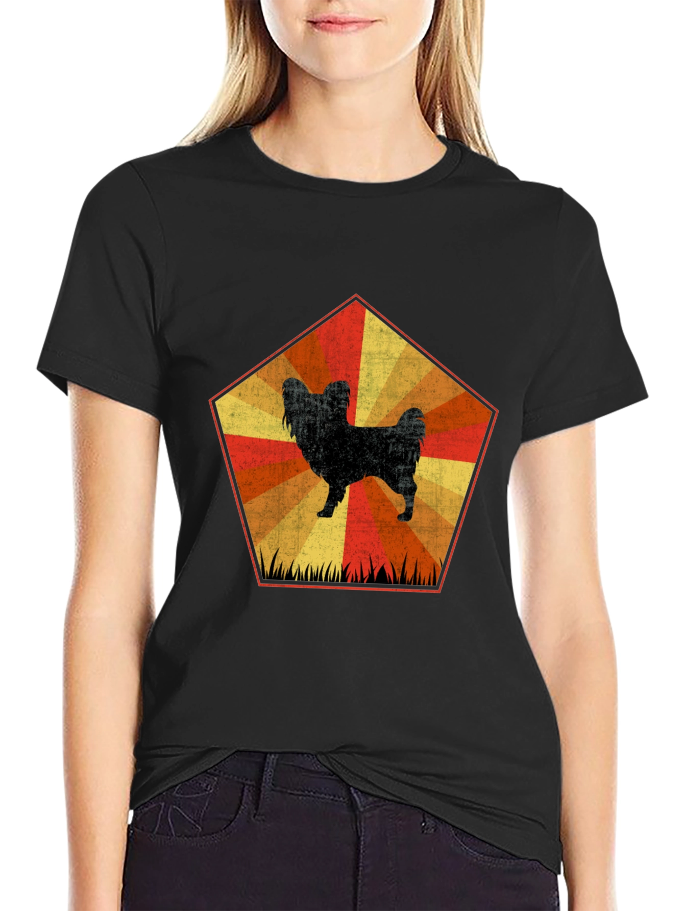 Retro Dog Graphic Tee - Unisex Black T-Shirt
