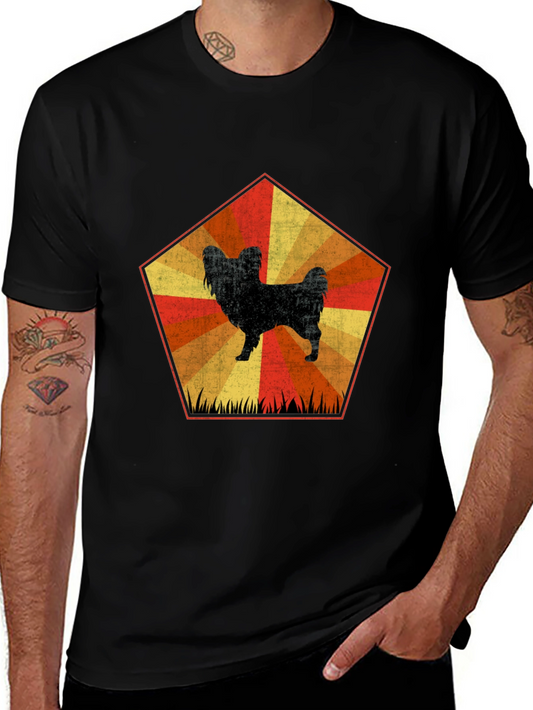 Retro Dog Graphic Tee - Unisex Black T-Shirt
