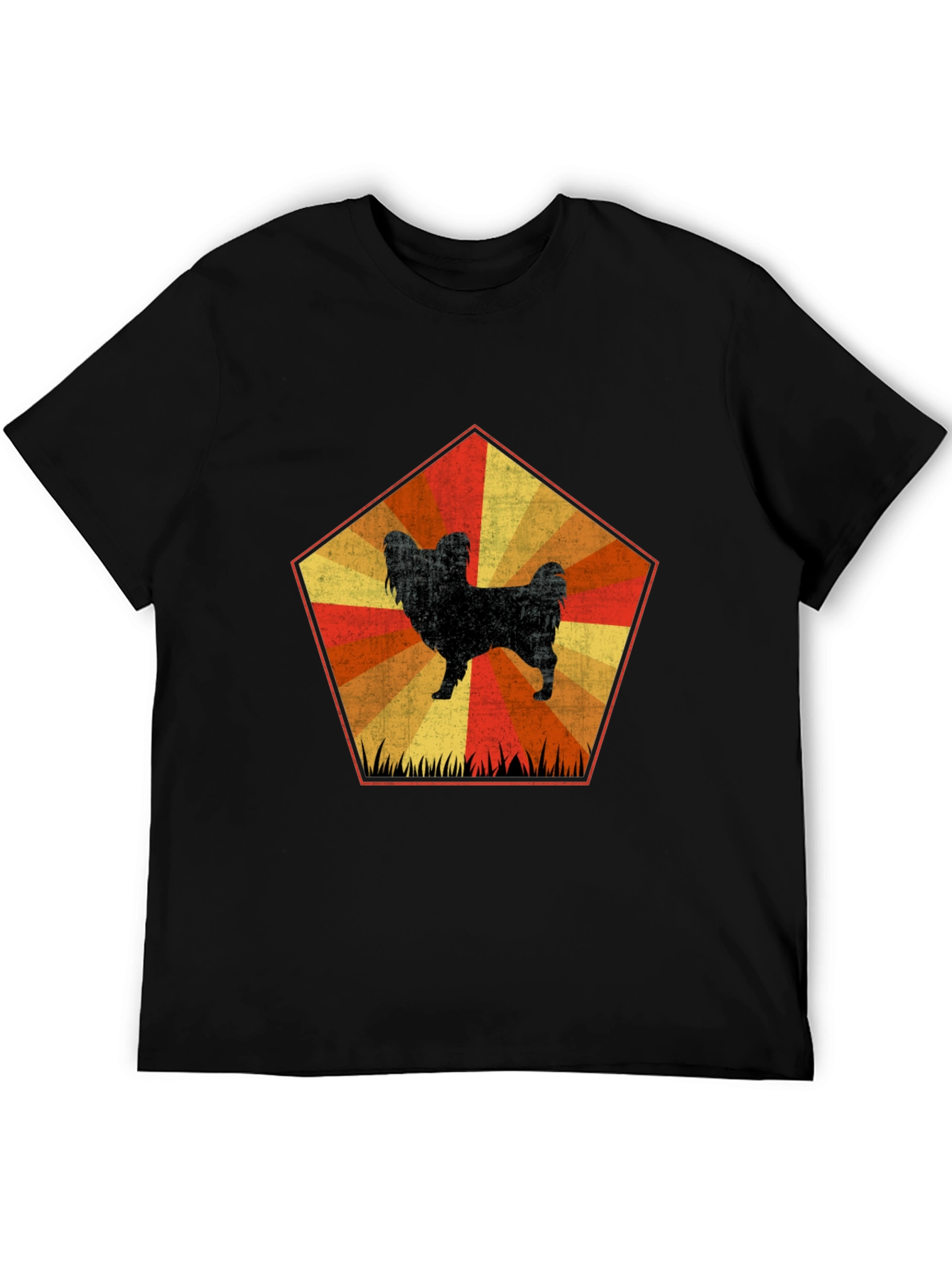 Retro Dog Graphic Tee - Unisex Black T-Shirt