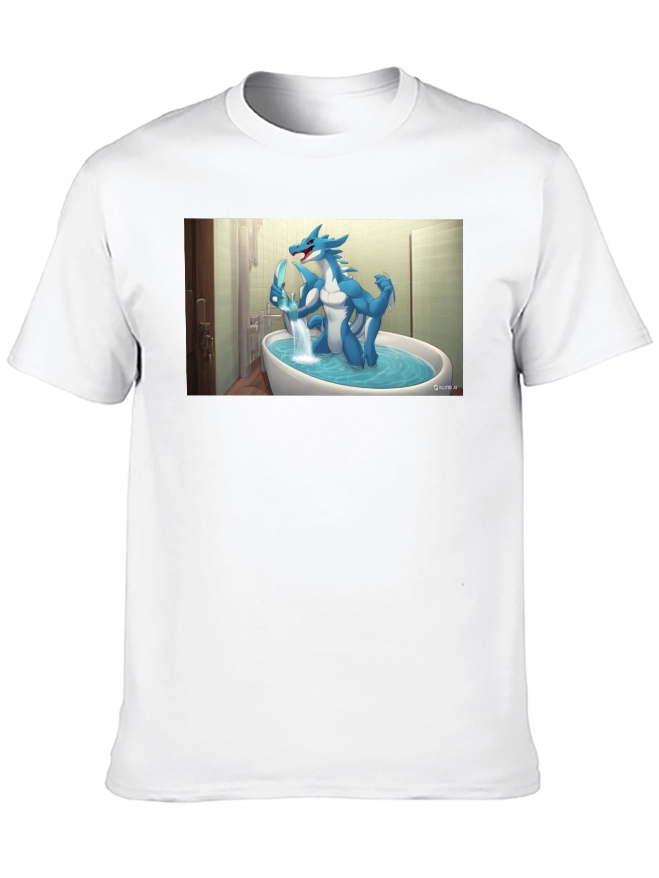 Cartoon Dragon Graphic Tee - Black Cotton T-Shirt