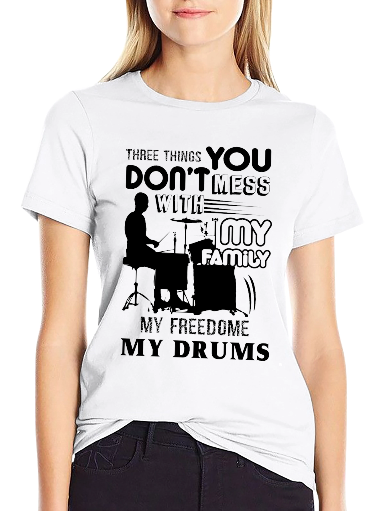 Dont Mess With My Family Freedom Drums T-Shirt