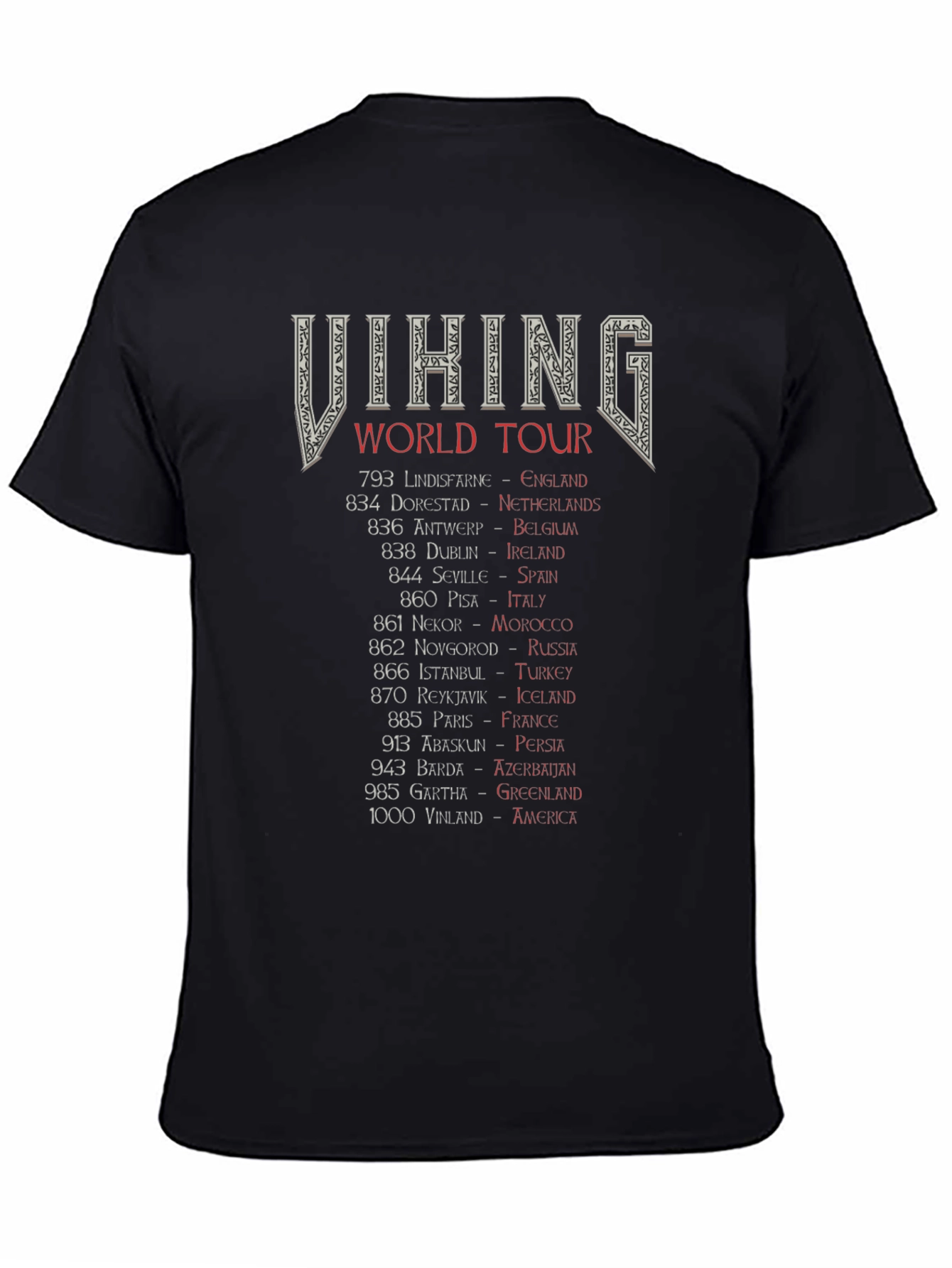 Viking World Tour Black Graphic Tee