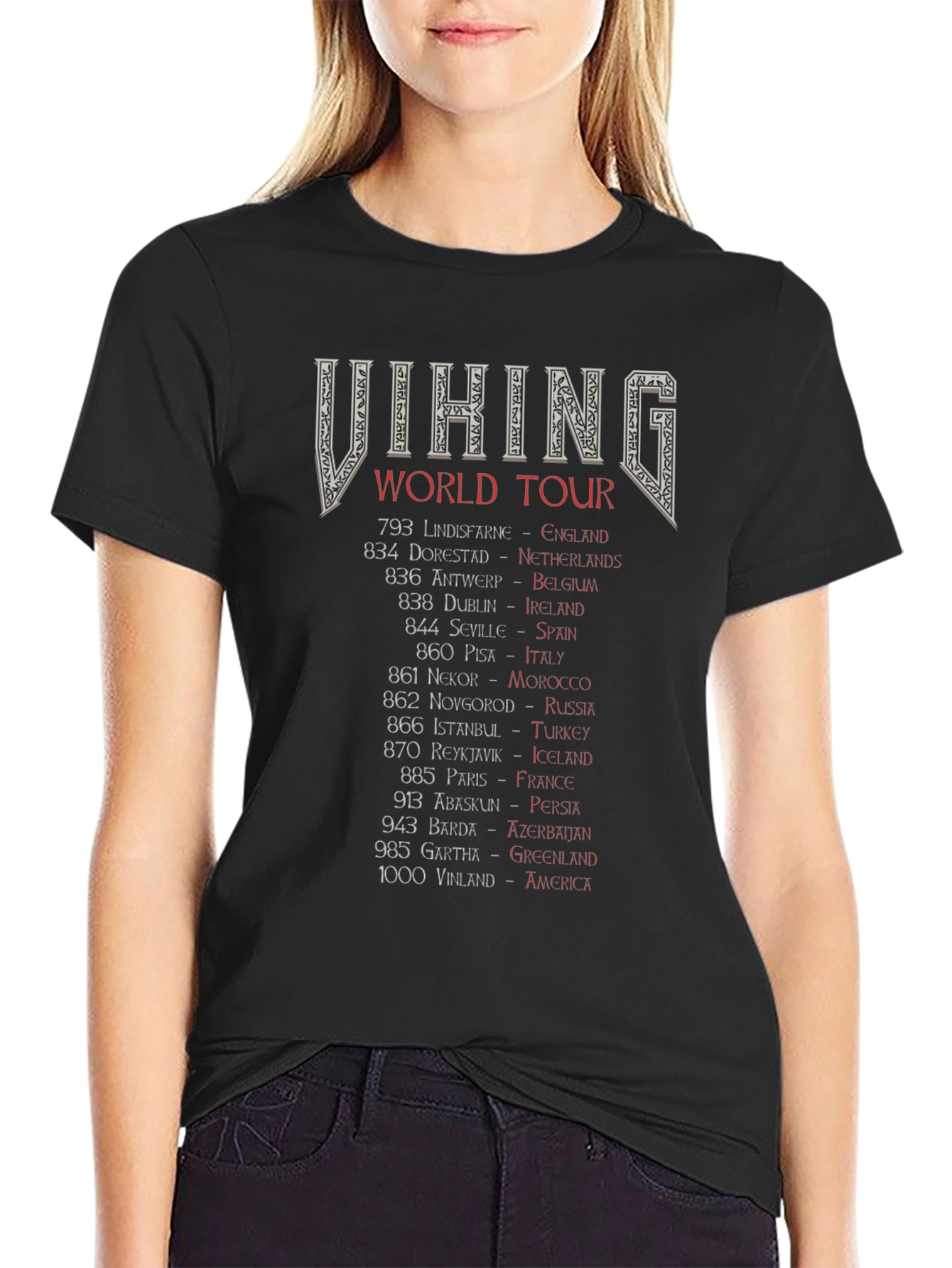 Viking World Tour Black Graphic Tee