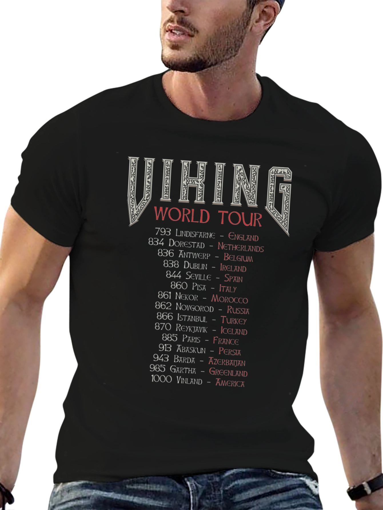 Viking World Tour Black Graphic Tee