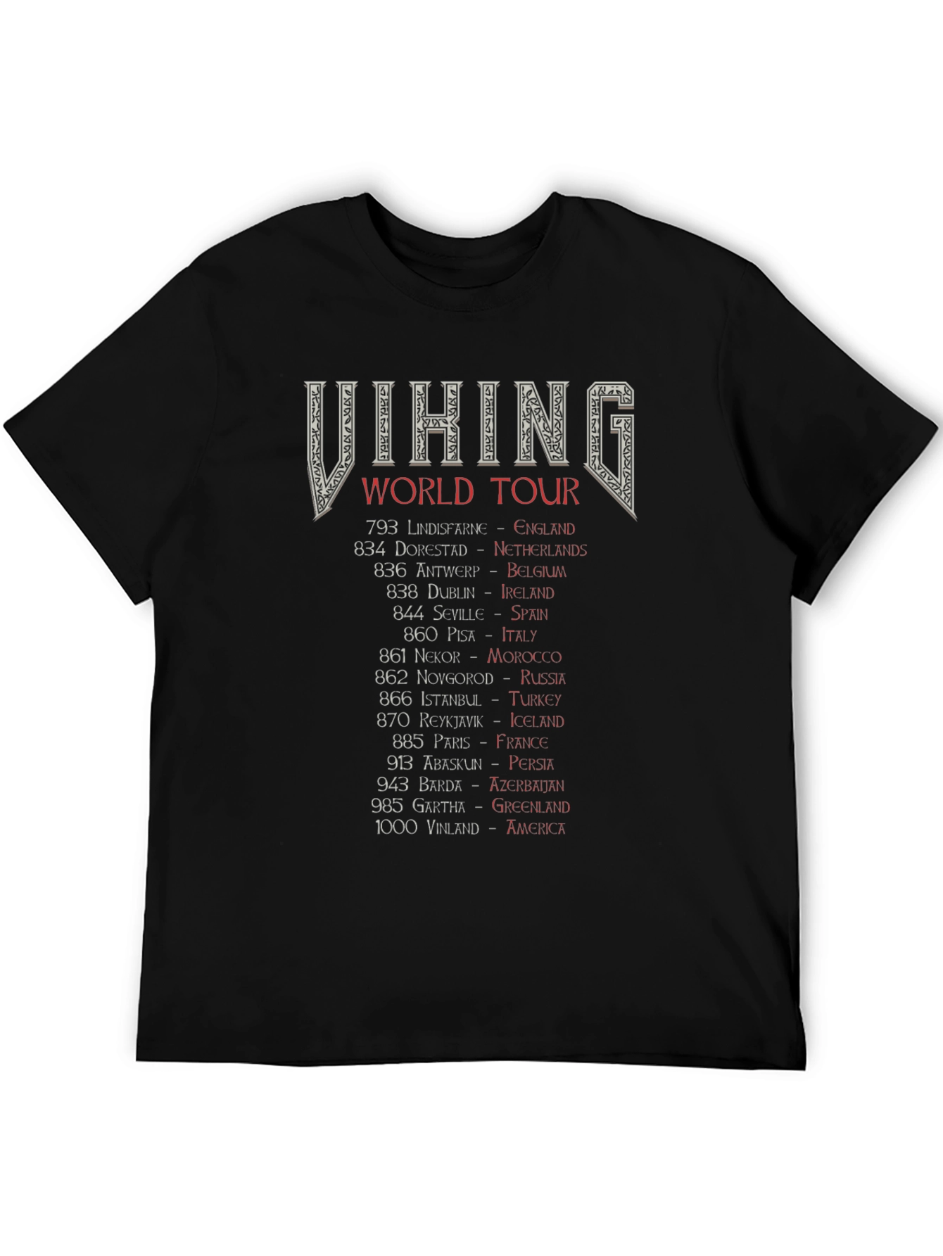 Viking World Tour Black Graphic Tee