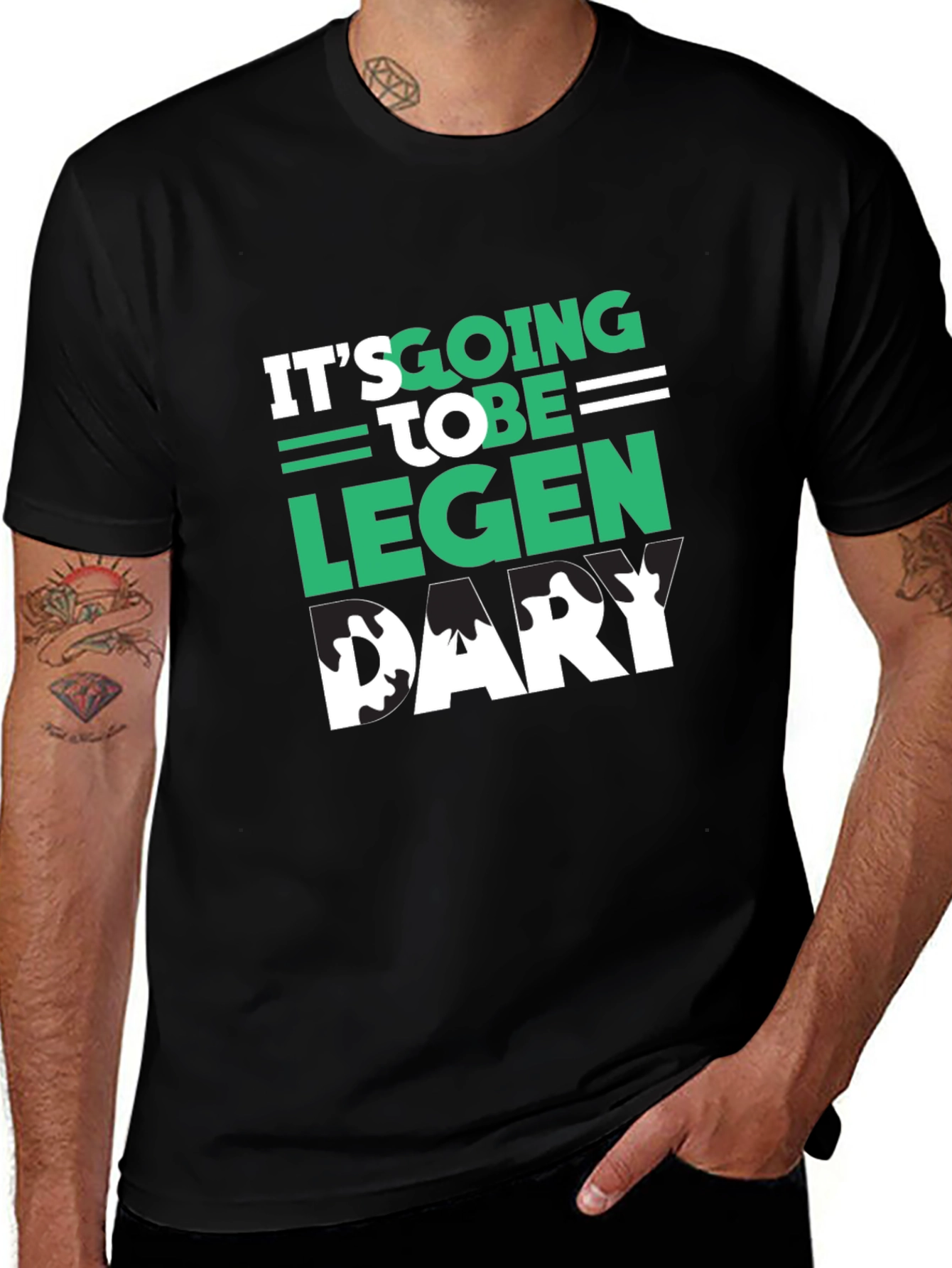 Legendary Graphic Tee - Stylish Mens Black T-Shirt