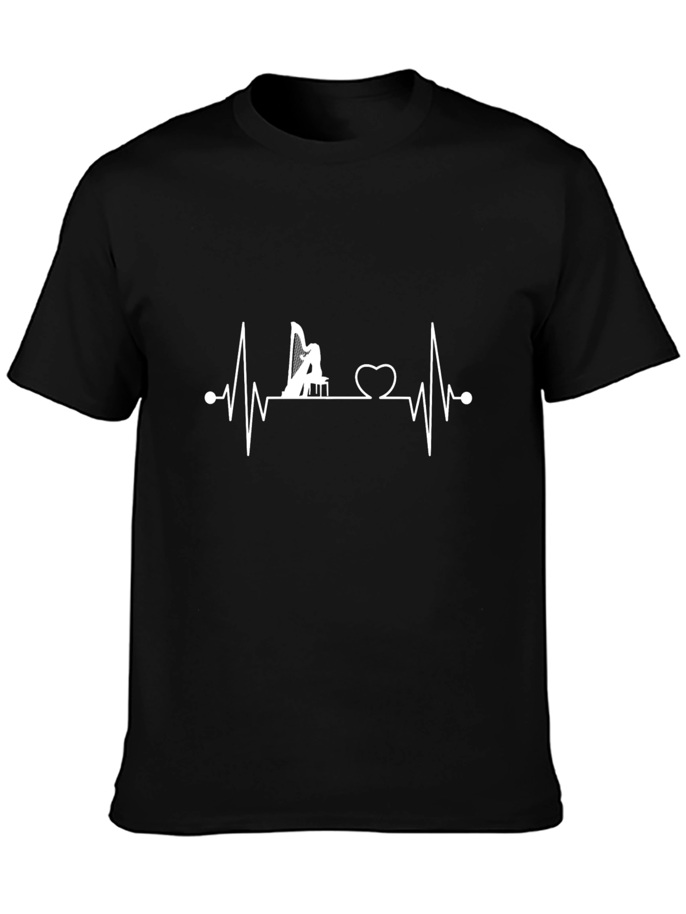 Harp Heartbeat Graphic Tee - Music Lovers T-Shirt