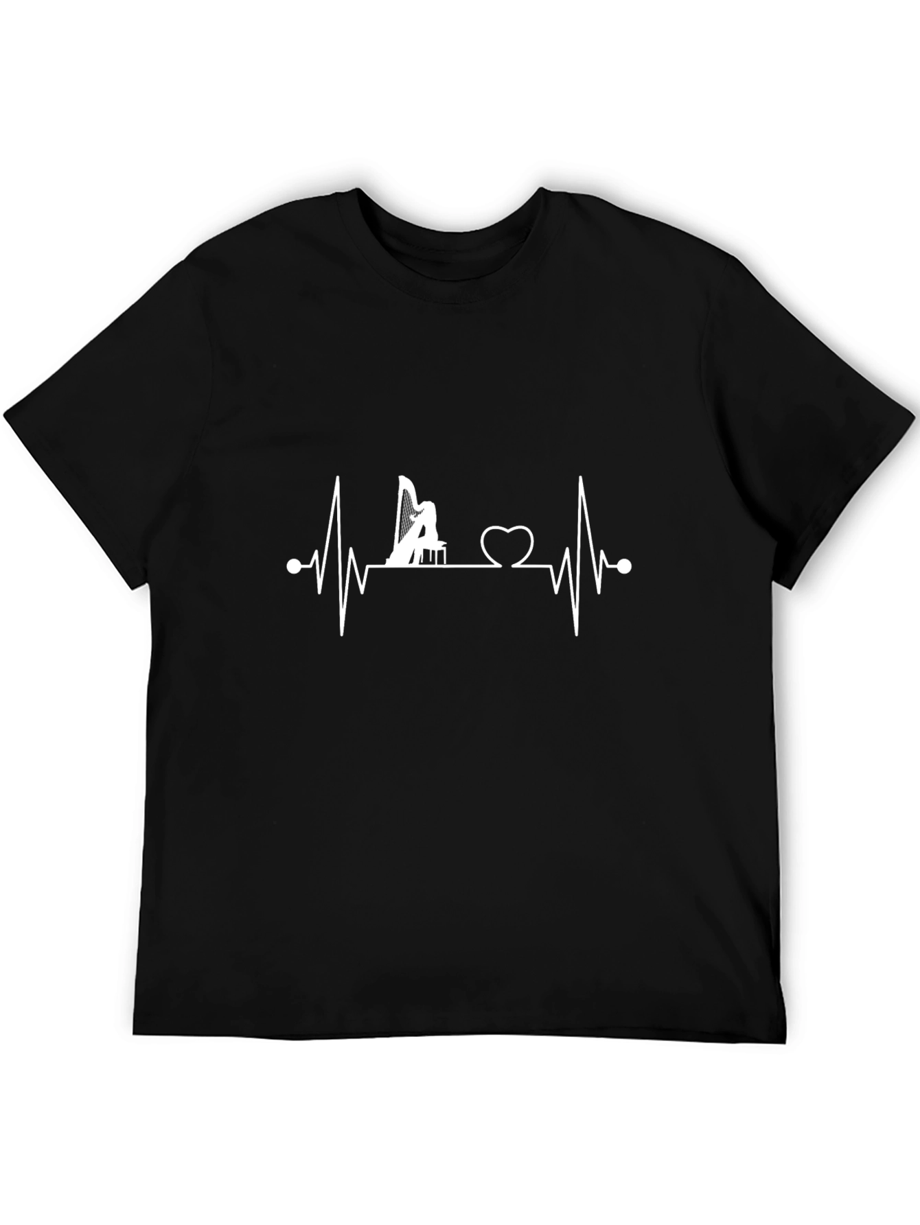 Harp Heartbeat Graphic Tee - Music Lovers T-Shirt
