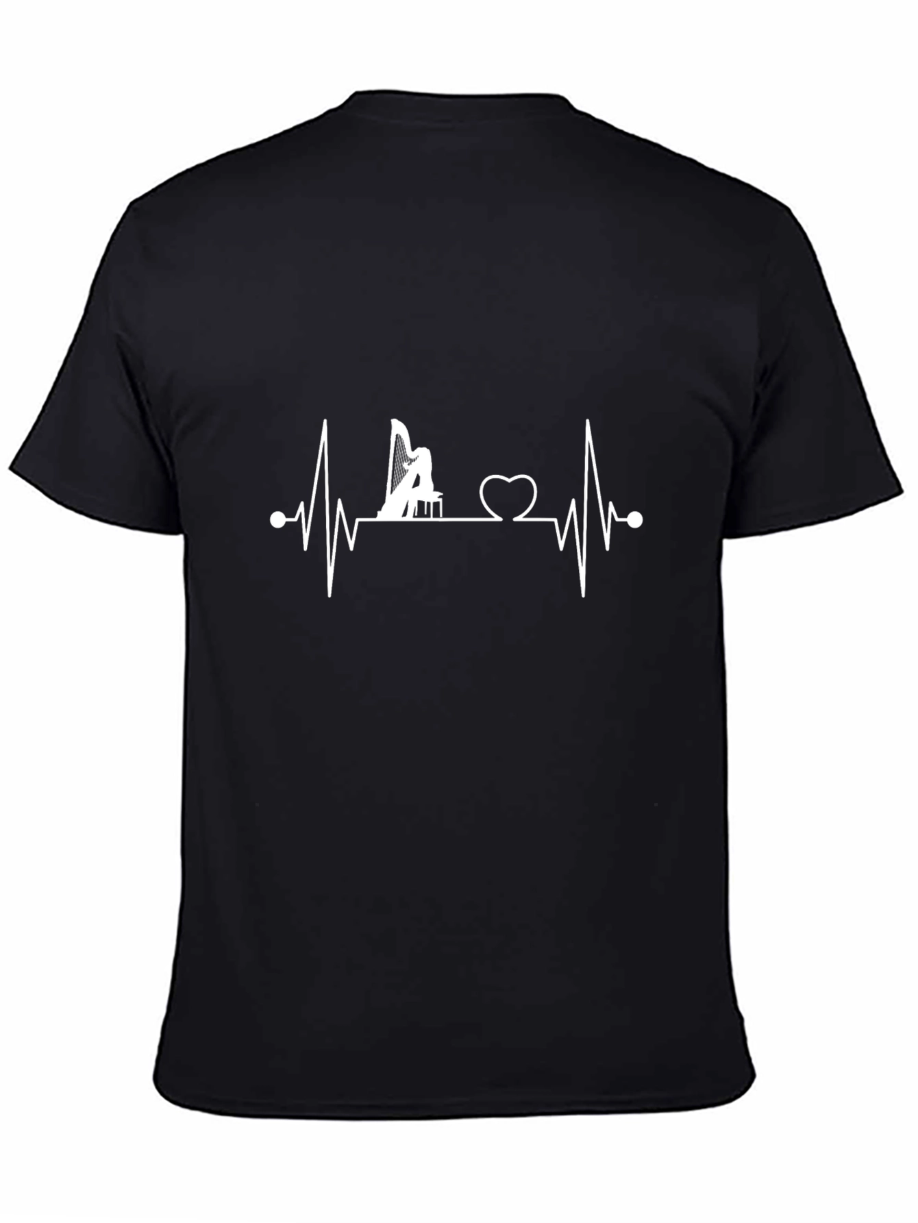 Harp Heartbeat Graphic Tee - Music Lovers T-Shirt