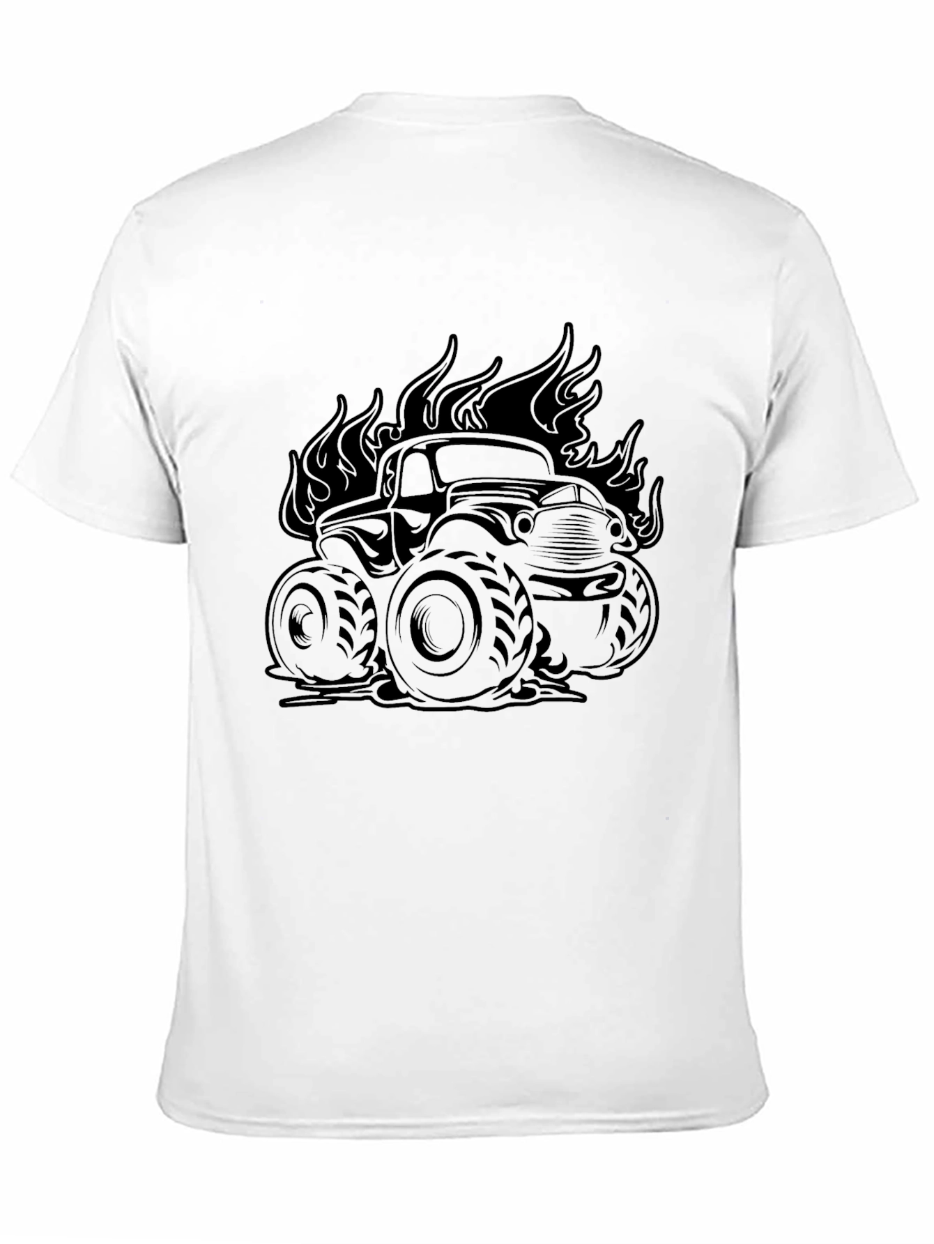 Monster Truck Flames Graphic Tee - Black