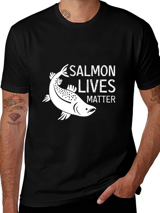 Salmon Lives Matter Graphic Tee - Black