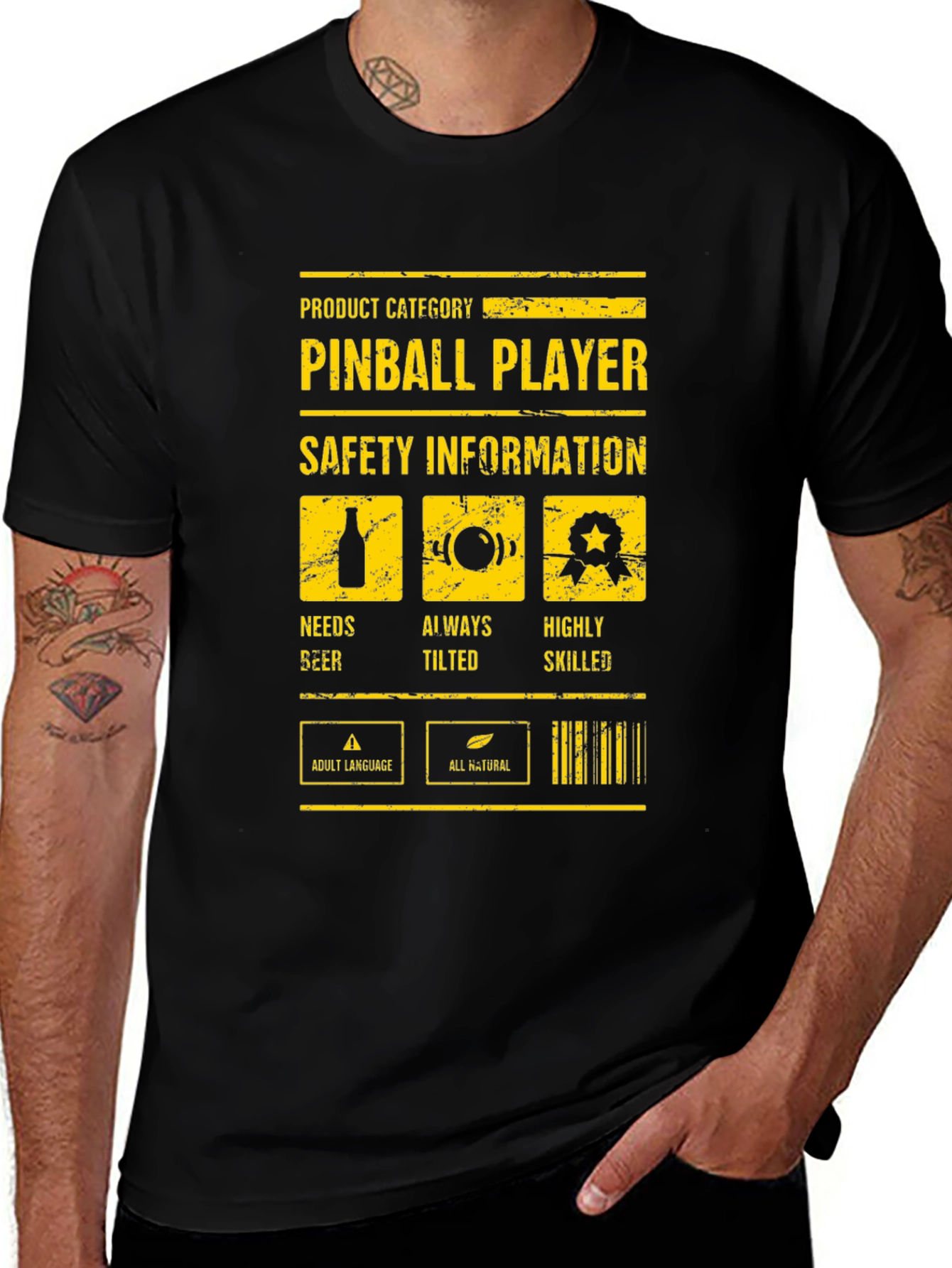Pinball Player Warning T-Shirt - Funny Graphic Tee