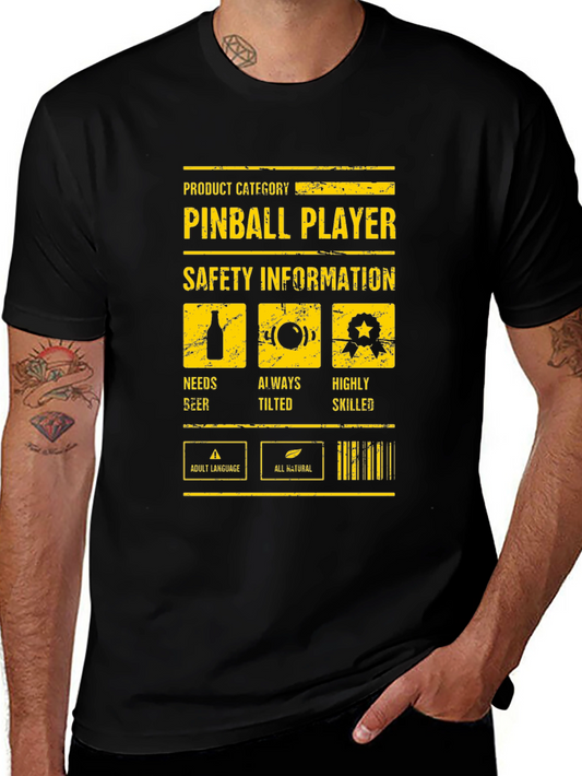 Pinball Player Warning T-Shirt - Funny Graphic Tee