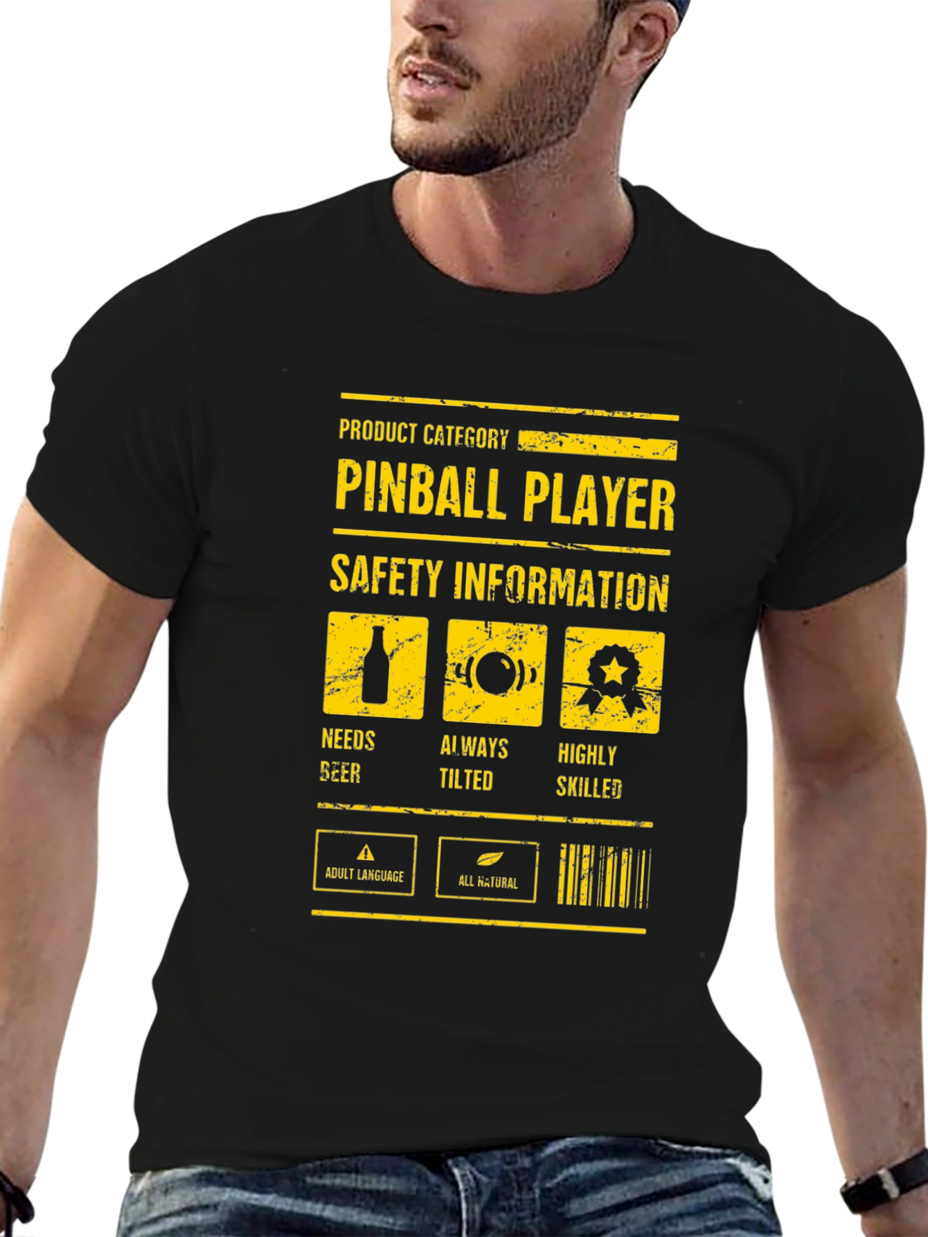 Pinball Player Warning T-Shirt - Funny Graphic Tee
