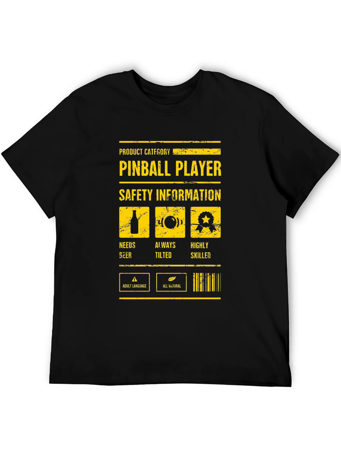 Pinball Player Warning T-Shirt - Funny Graphic Tee
