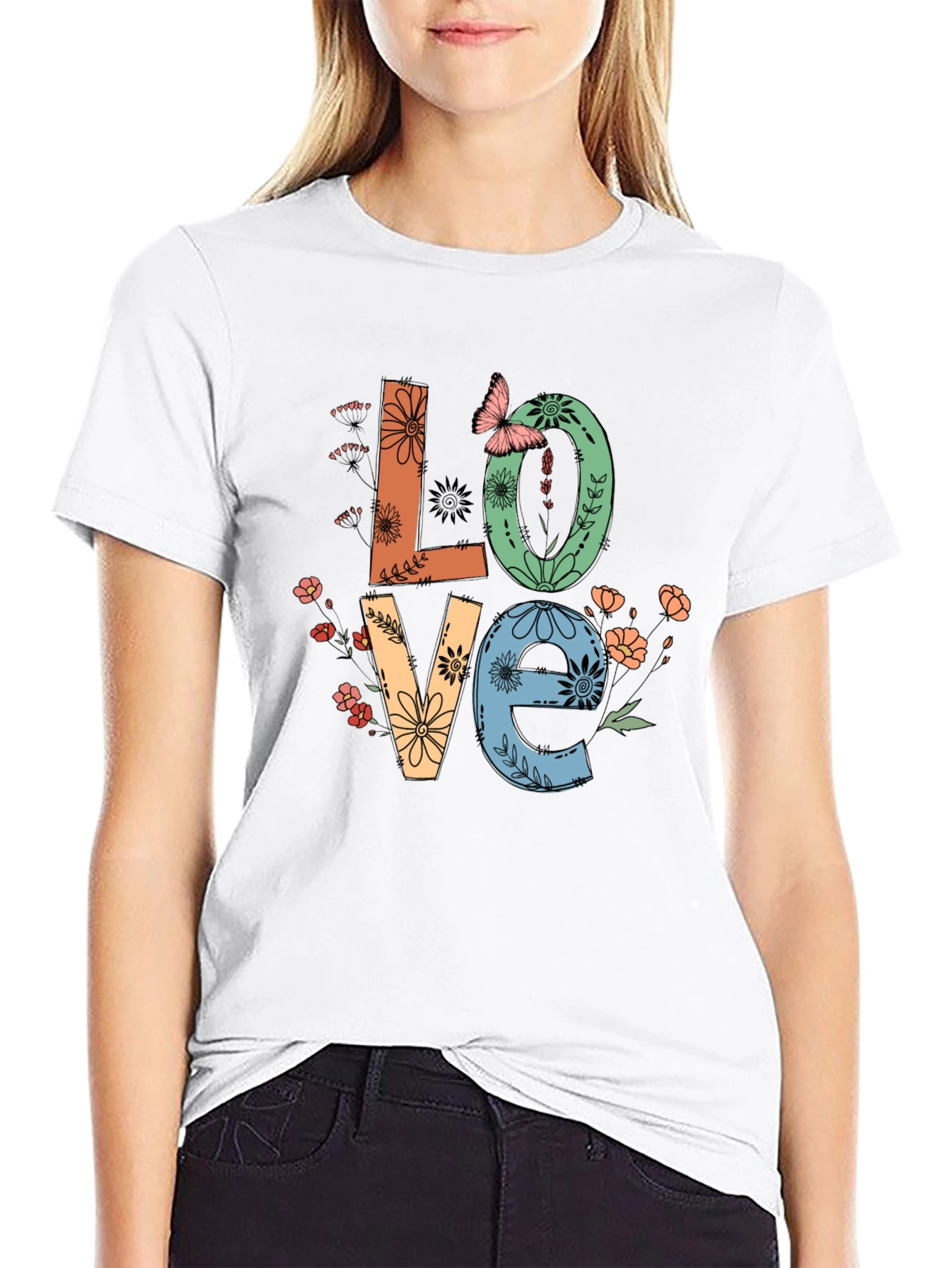 Floral Love Graphic Tee - Stylish Unisex T-Shirt
