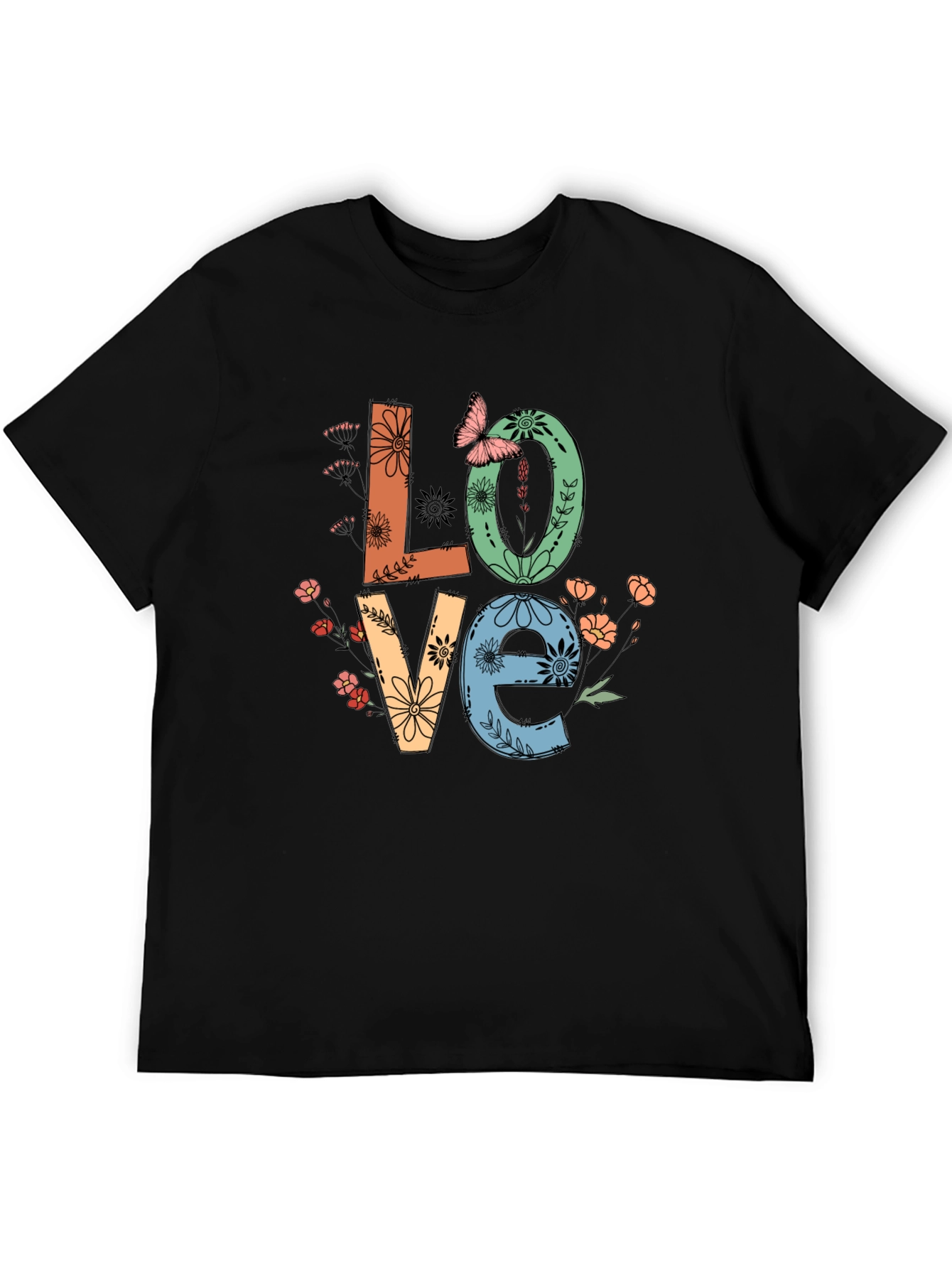 Floral Love Graphic Tee - Stylish Unisex T-Shirt